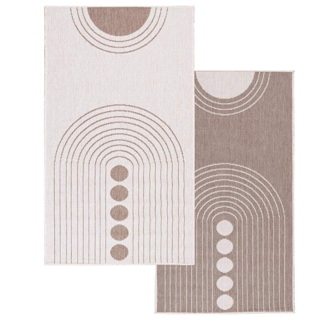 Carpet City Outdoorteppich »DUO RUG 5739« rechteckig 5 mm Höhe Wendeteppich Wetterfest In- & Outdoor, Balkon, Terrasse, Wohnzimmer
