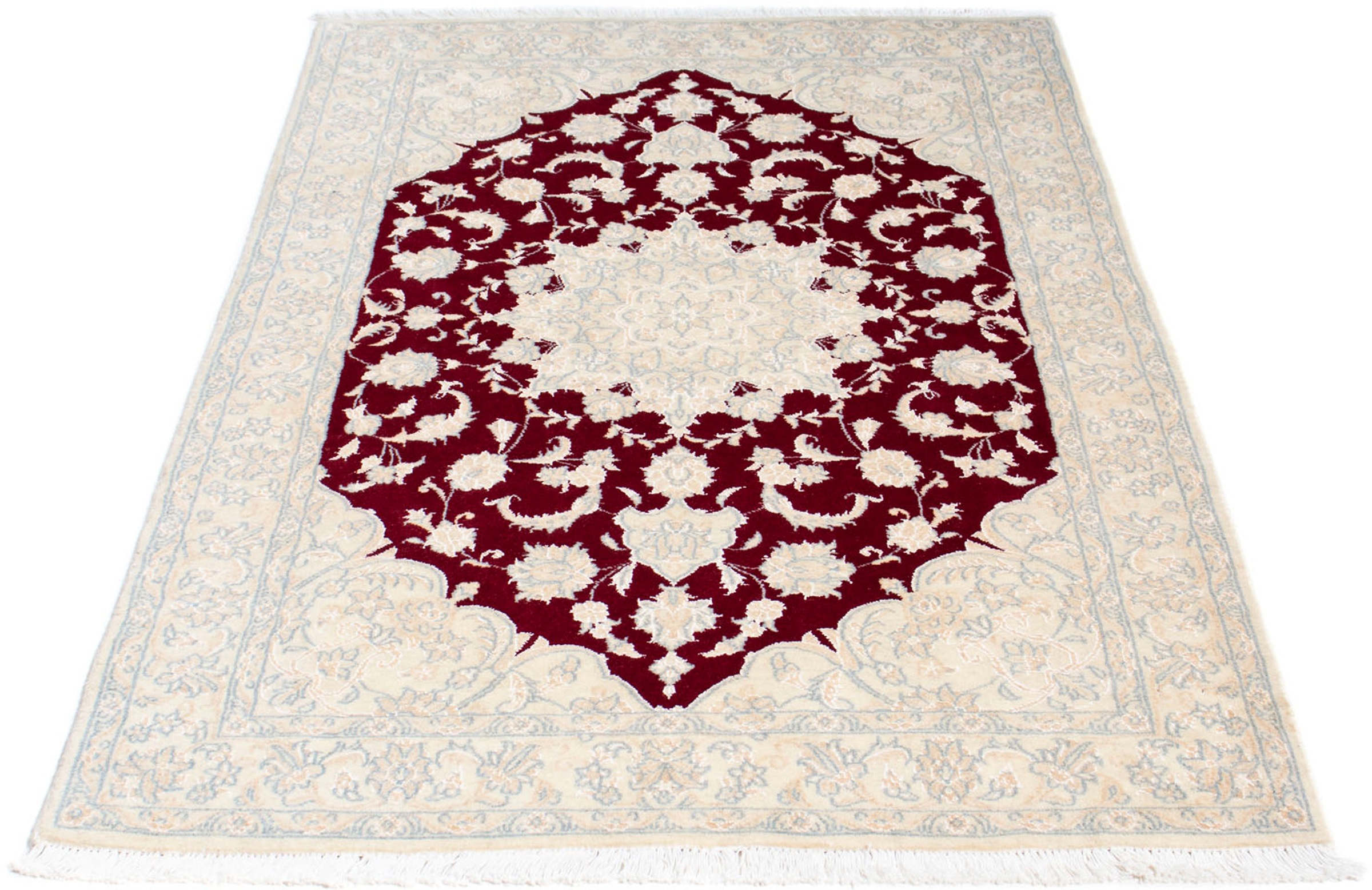 Image of morgenland Orientteppich »Perser - Nain - Royal - 154 x 101 cm - beige«, rechteckig, 10 mm Höhe, Wohnzimmer, Handgeknüpft, Einzelstück mit Zertifikat bei Ackermann Versand Schweiz