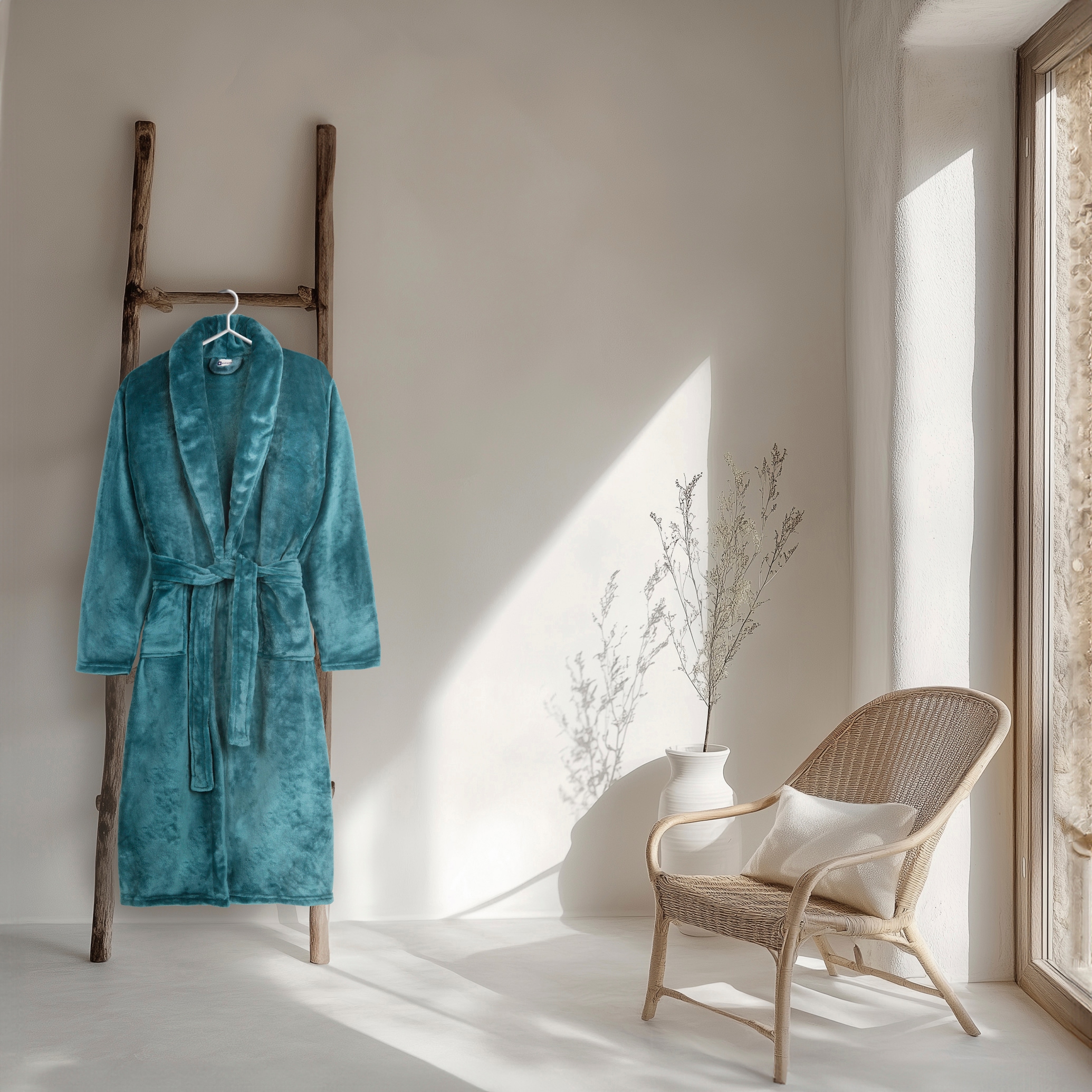 good morning Peignoir de bain »Good morning Bathrobe uni« Packung, 1x Bademantel, 1 cuis Schalkragen, Gürtel, Taschen, Damen & Herren, Velours, Glanz,