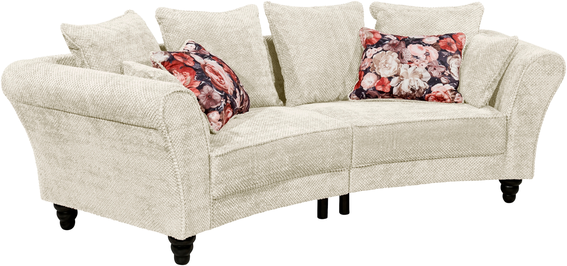 ED EXCITING DESIGN 3-Sitzer »Corinna«, Sofa mit 8 Kissen, gebogener Rücken