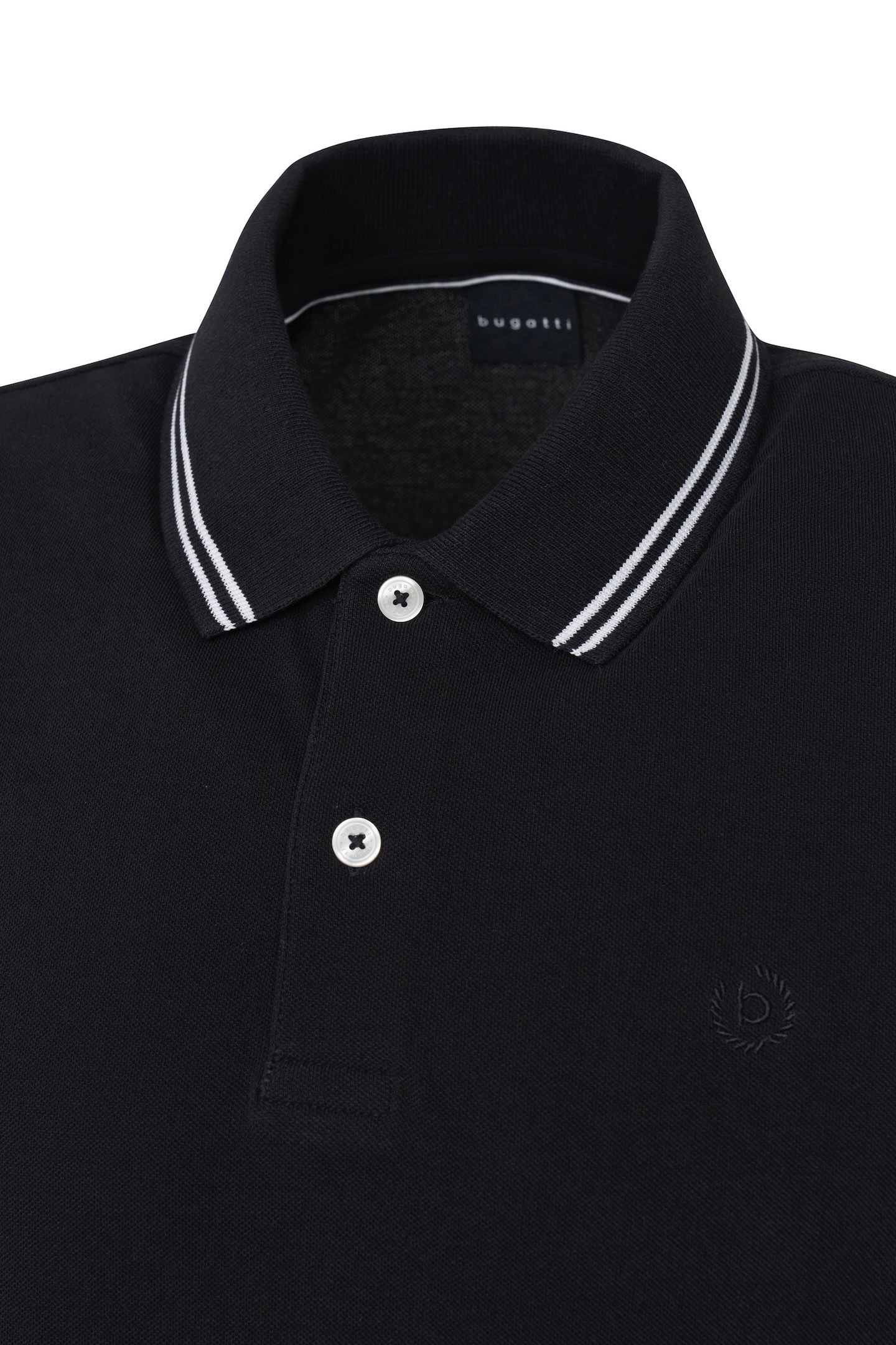 bugatti Poloshirt, mit Kontraststreifen und Bruststickerei
