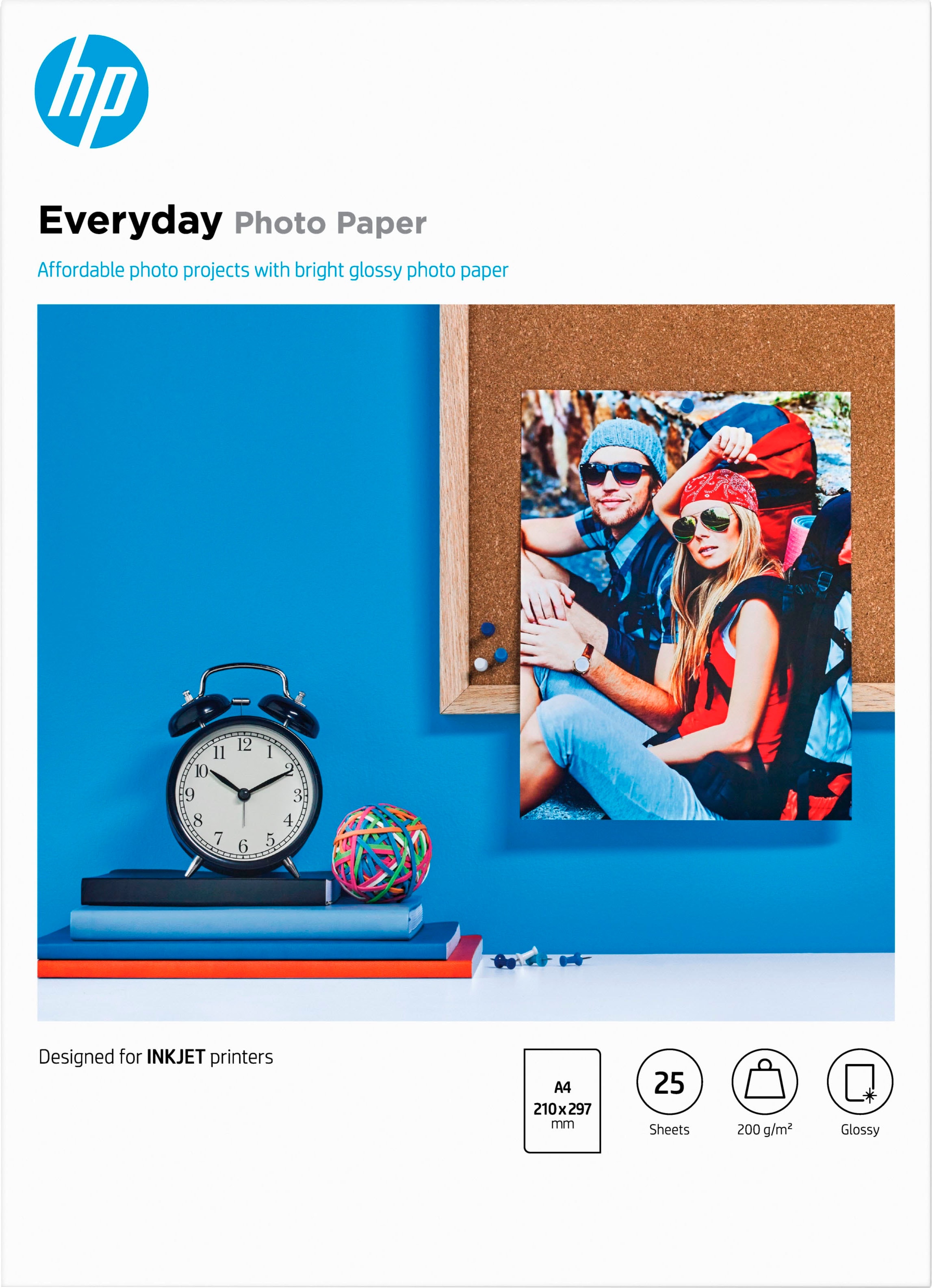 HP Fotopapier »Everyday glänzend – 25 Blatt/A4/210 x 297«, DIN-A4