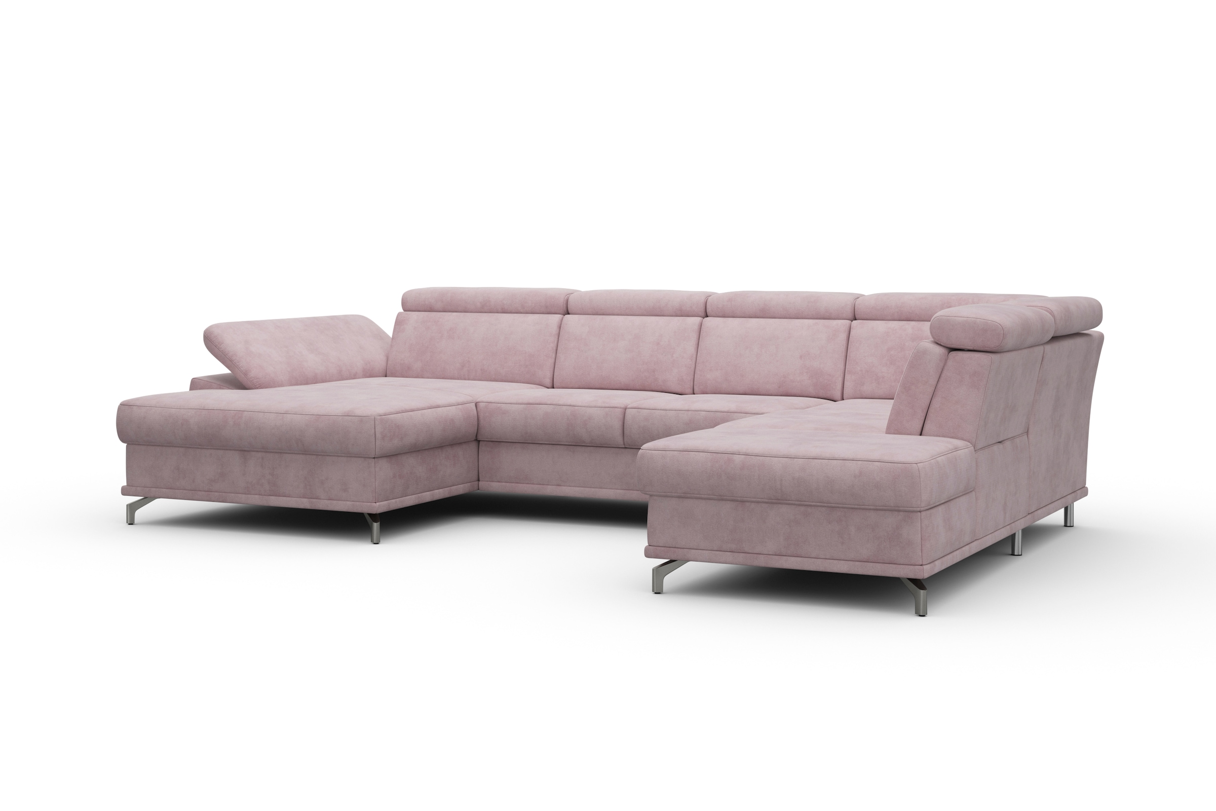 sit&more Wohnlandschaft »Cabrio U-Form, mit Sitztiefenverstellung, Arm- und Kopfteilverstellung«, 3 Nierenkissen, Federkern, optional Bettfunktion und Stauraum