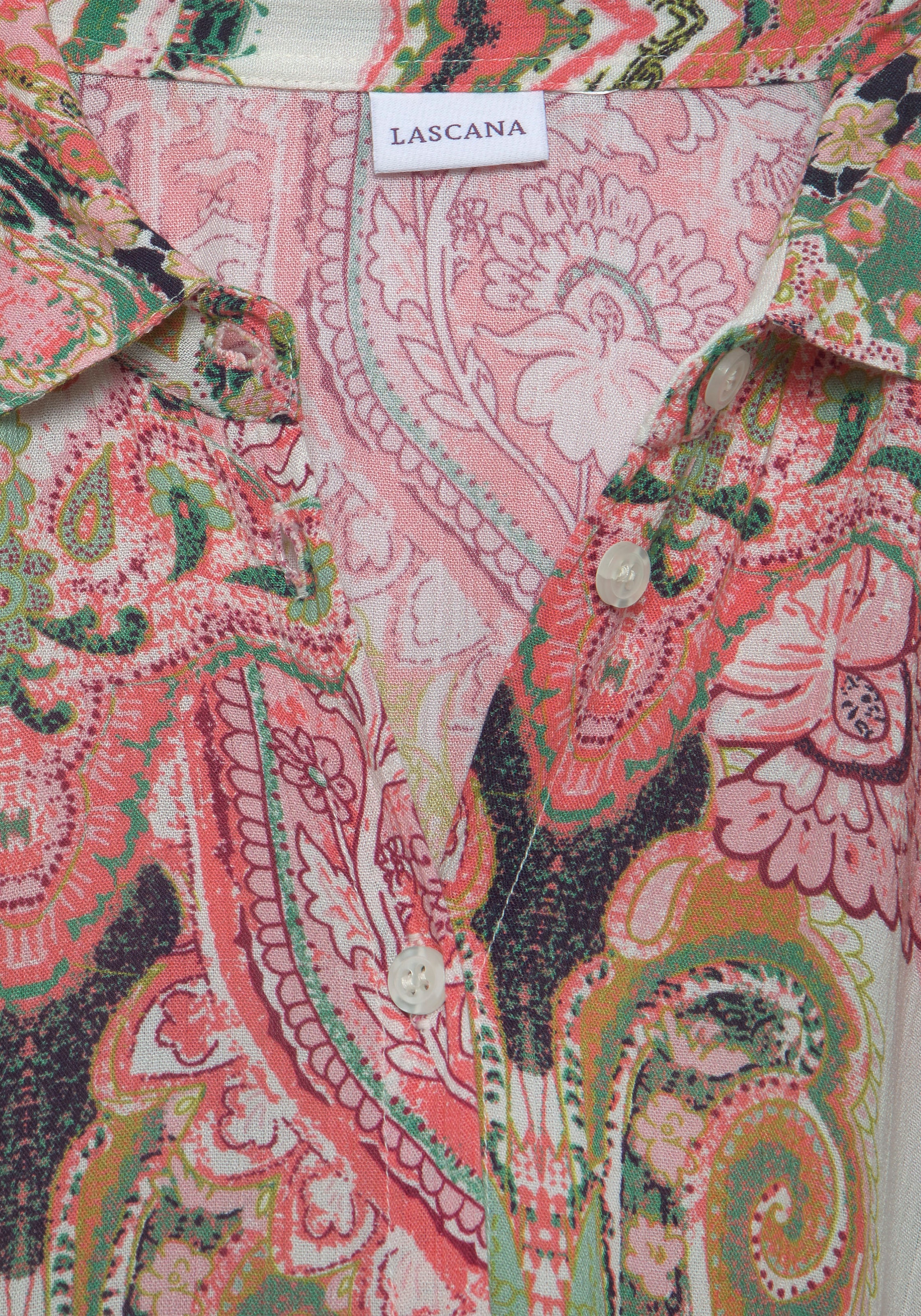 LASCANA Hemdblusenkleid, aus gekreppter Viskose, Maxikleid mit Knopfleiste, Sommerkleid