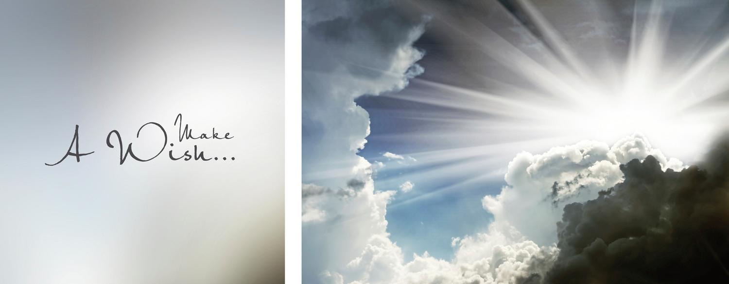 Image of queence Leinwandbild "Wish" Himmel Himmelsbilder Kunst Liebessprüche Modern Schriftzug Schriftzüge Sonnenaufgang Spa Spa Bilder Sprüche Sprüche & Texte Set, Premium-Leinwandstoff, Handarbeit aus Deutschland, Spruch, 2er Set