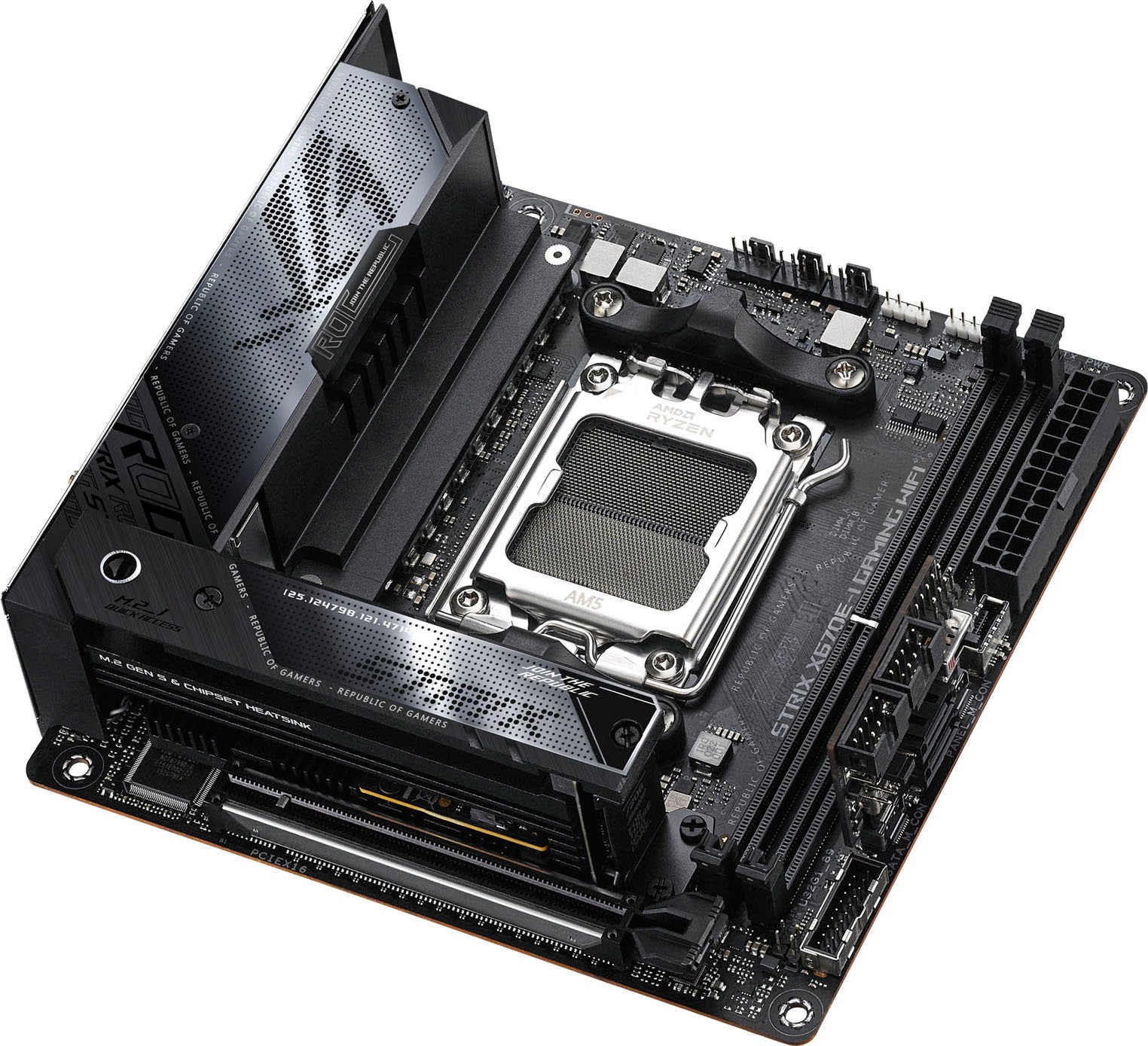 Asus Mainboard »ROG STRIX X670E-I GAMING WIFI«, Ryzen 7000, mini-ITX, DDR5 Speicher, 2x M.2, USB 3.2 Gen 2x2, PCIe 5.0