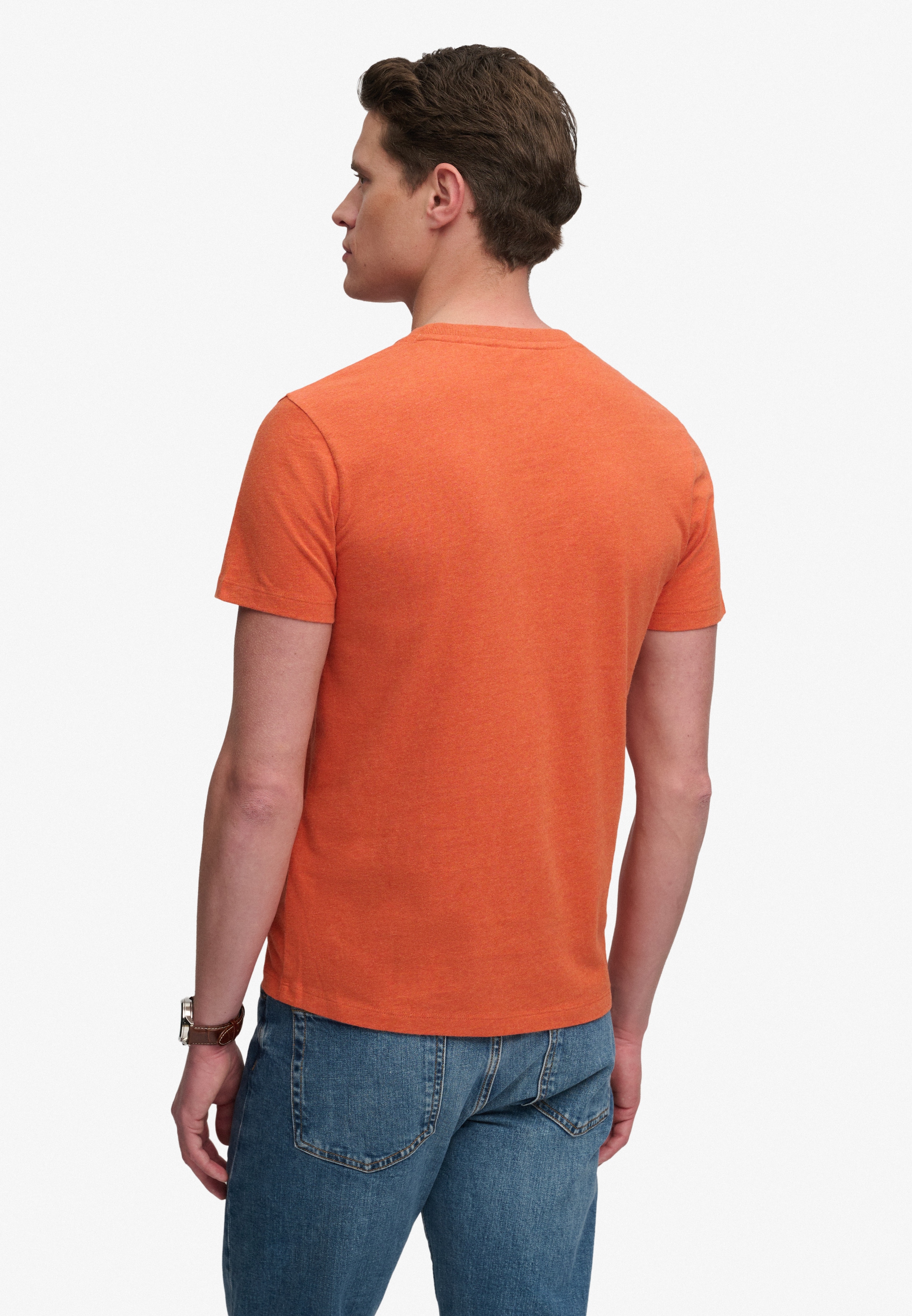 Superdry Shirt à col rond »ESSENTIAL SERIF LOGO EMB TEE« Baumwolle, regular fit