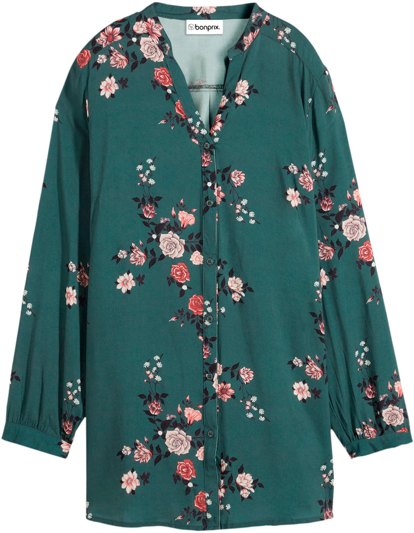 bonprix Chemisier long lockere Passform, aus Viskose, fliessender Stoff, Casual Stil