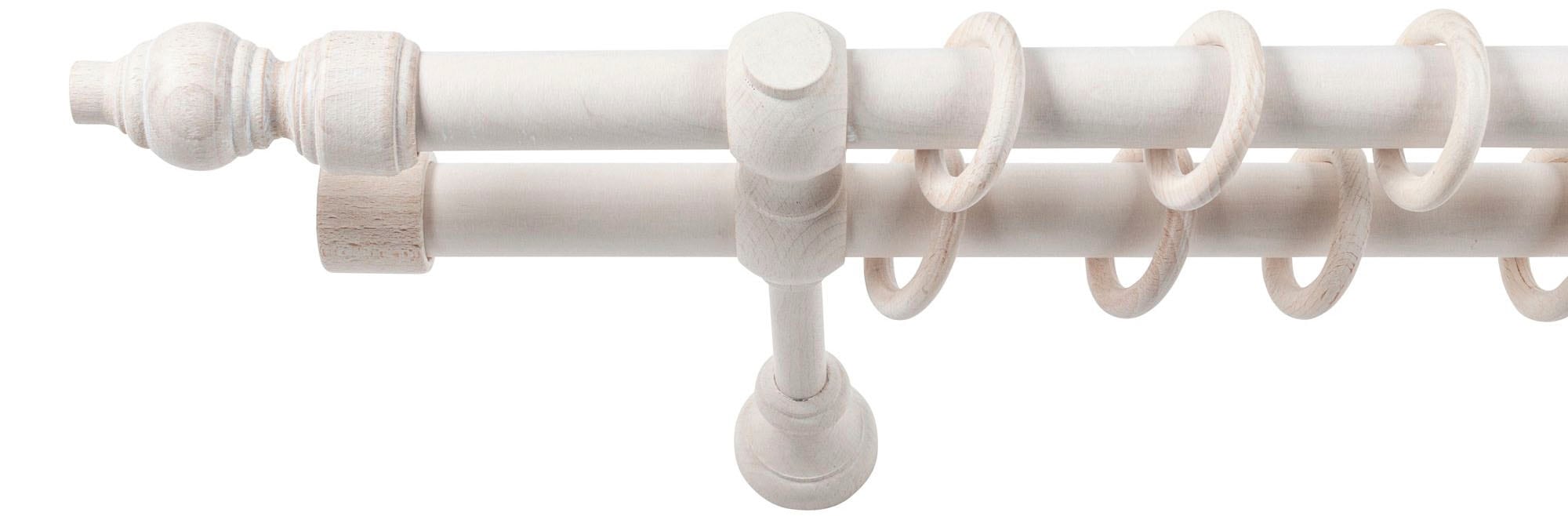 SN DECO GROUP Gardinenstange »Filigrano«, 2 läufig-läufig, Fixmass, 28 mm, Holz, verschiedene Längen und Farben, Komplettset