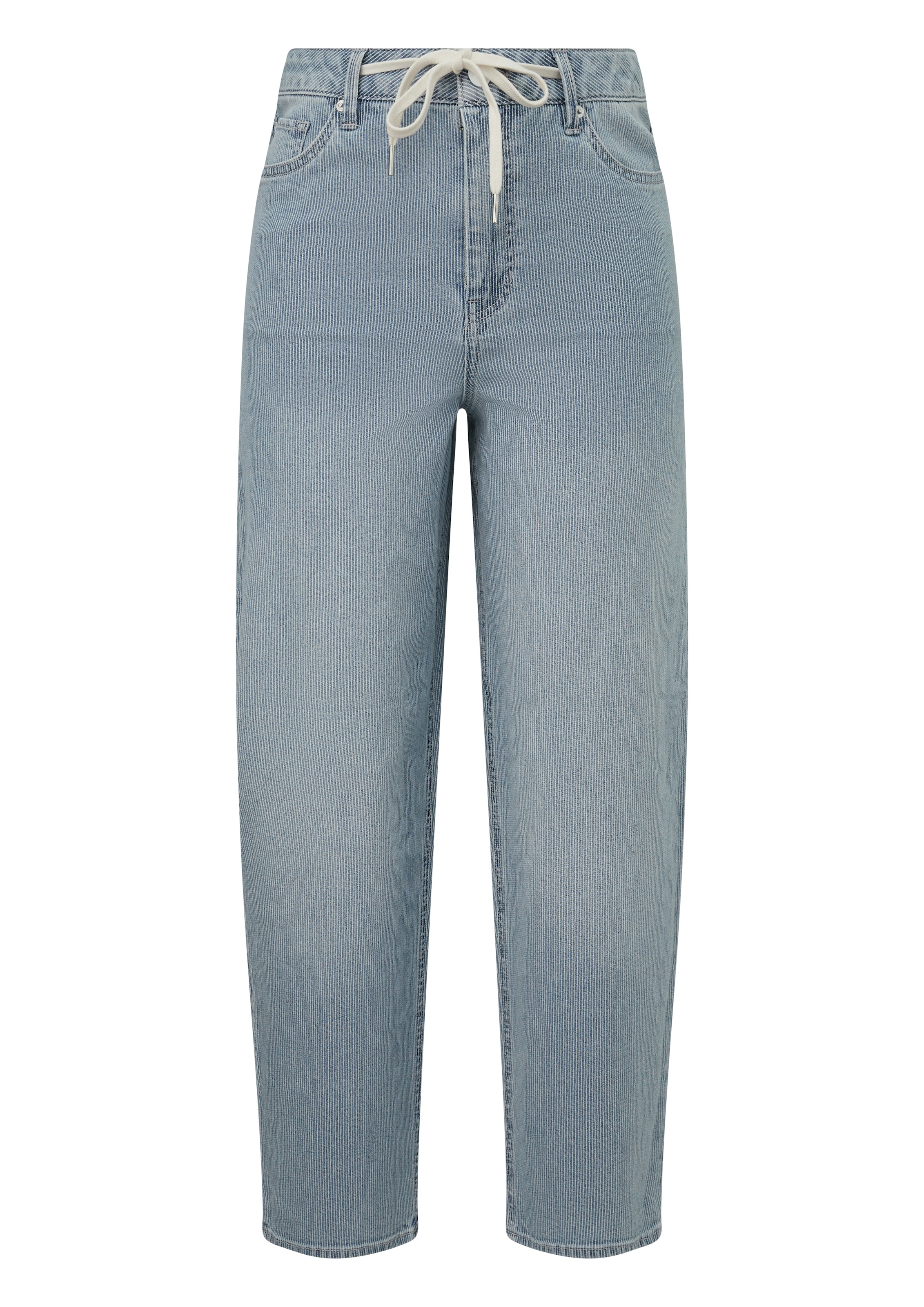 s.Oliver Jeans à 5 poches »Barrel Leg« avec motif à fines rayures et cordon de serrage
