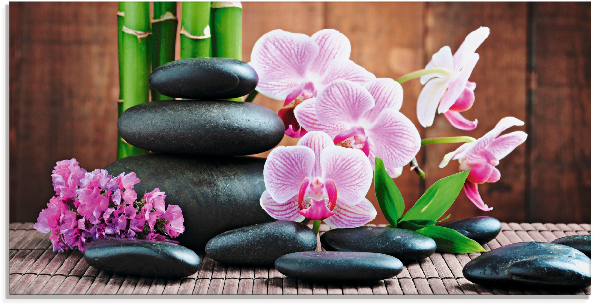Image of Artland Glasbild "Spa Konzept Zen Steinen Orchideen" Zen 1 Stk. tlg. in verschiedenen Grössen