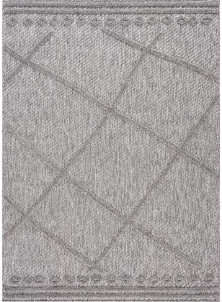 Carpet City Tapis »In-& Outdoorteppich Santorini 58578, 3D-Effekt, Raute-Optik« Rectangulaire 5 mm Höhe résistant aux intempéries et aux UV pour terrasse, balcon, cuisine, hall
