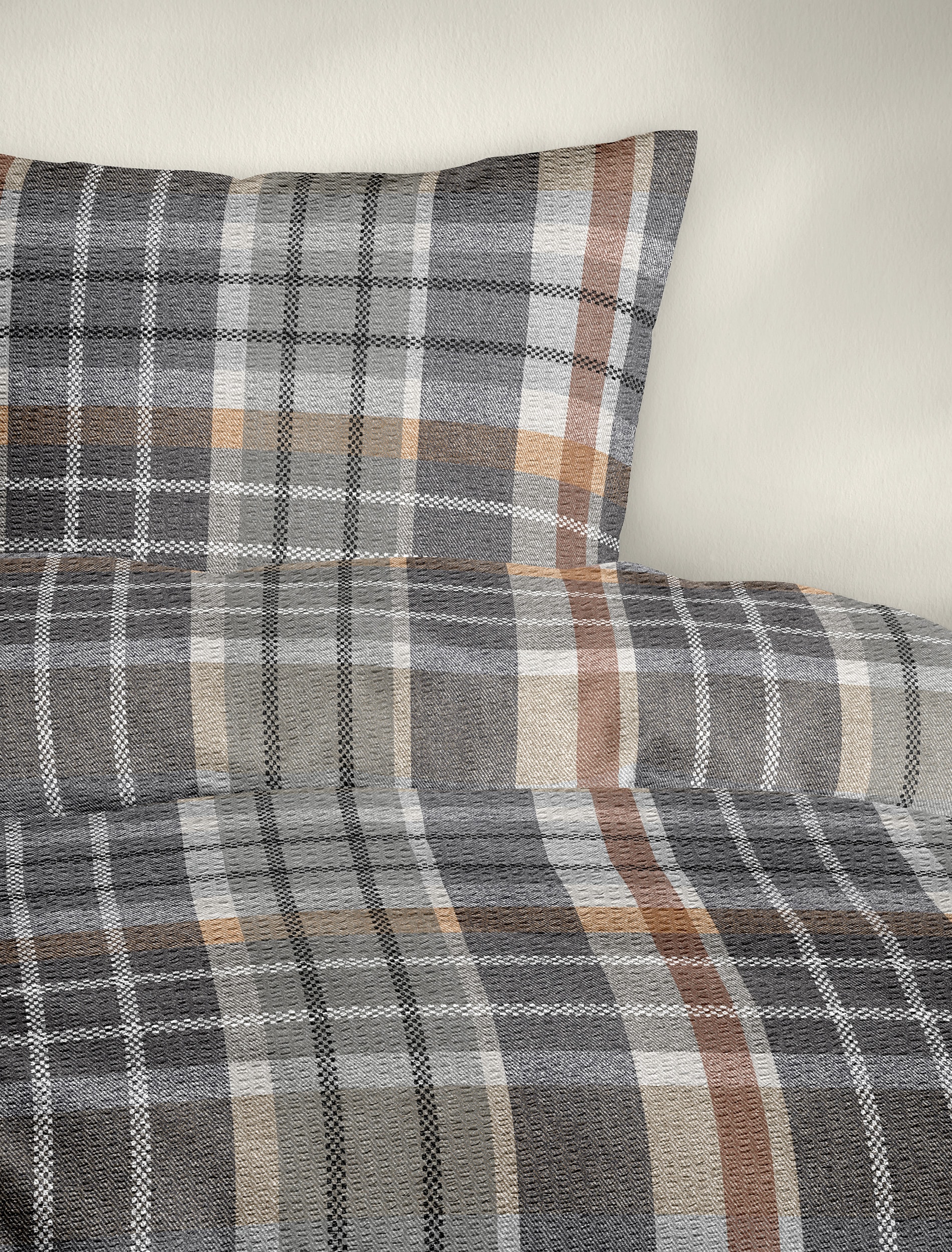 BIERBAUM Bettwäsche »Bettwäsche 4149« 2 Seersucker, 100  % Baumwolle, pflegeleicht, bügelfrei, kühlend