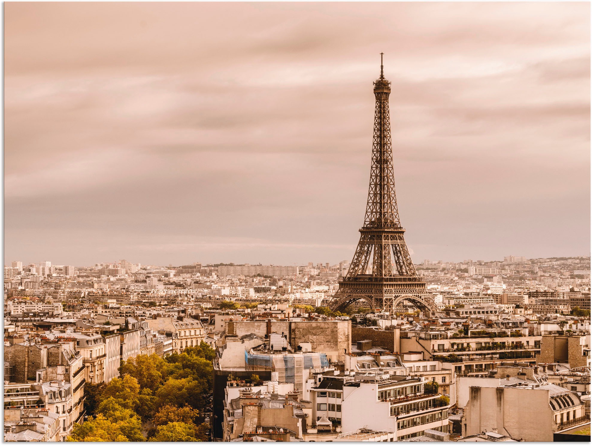 Image of Artland Alu-Dibond-Druck "Paris Eiffelturm I" Frankreich 1 Stk. tlg. für Innen- und Aussenbereich geeignet, Outdoorbild