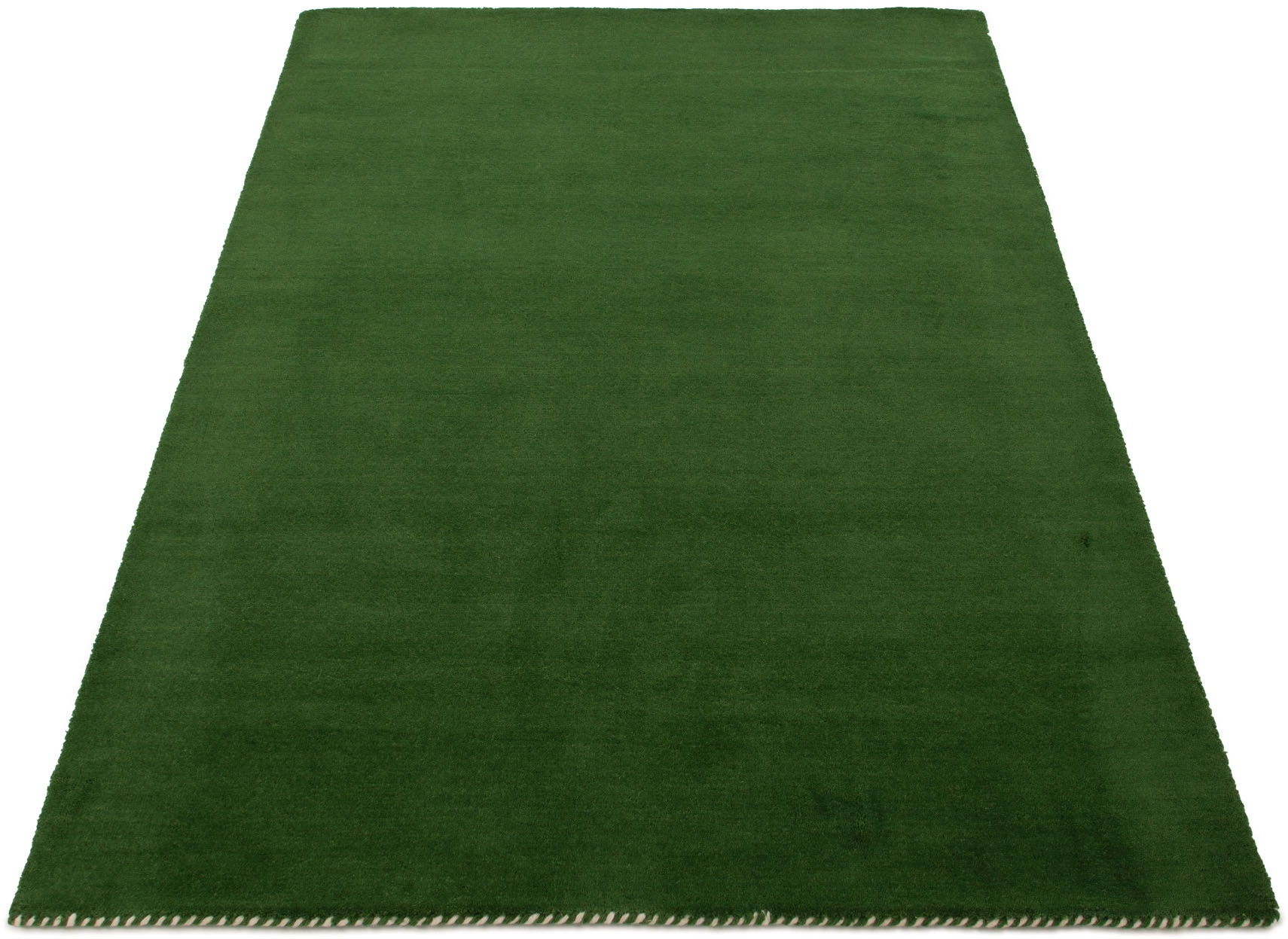 carpetfine Wollteppich »Gabbeh Lola Uni« rechteckig 14 mm Höhe mit natürlichem Pflanzenmaterial von Hand gewebt, auch in Rund