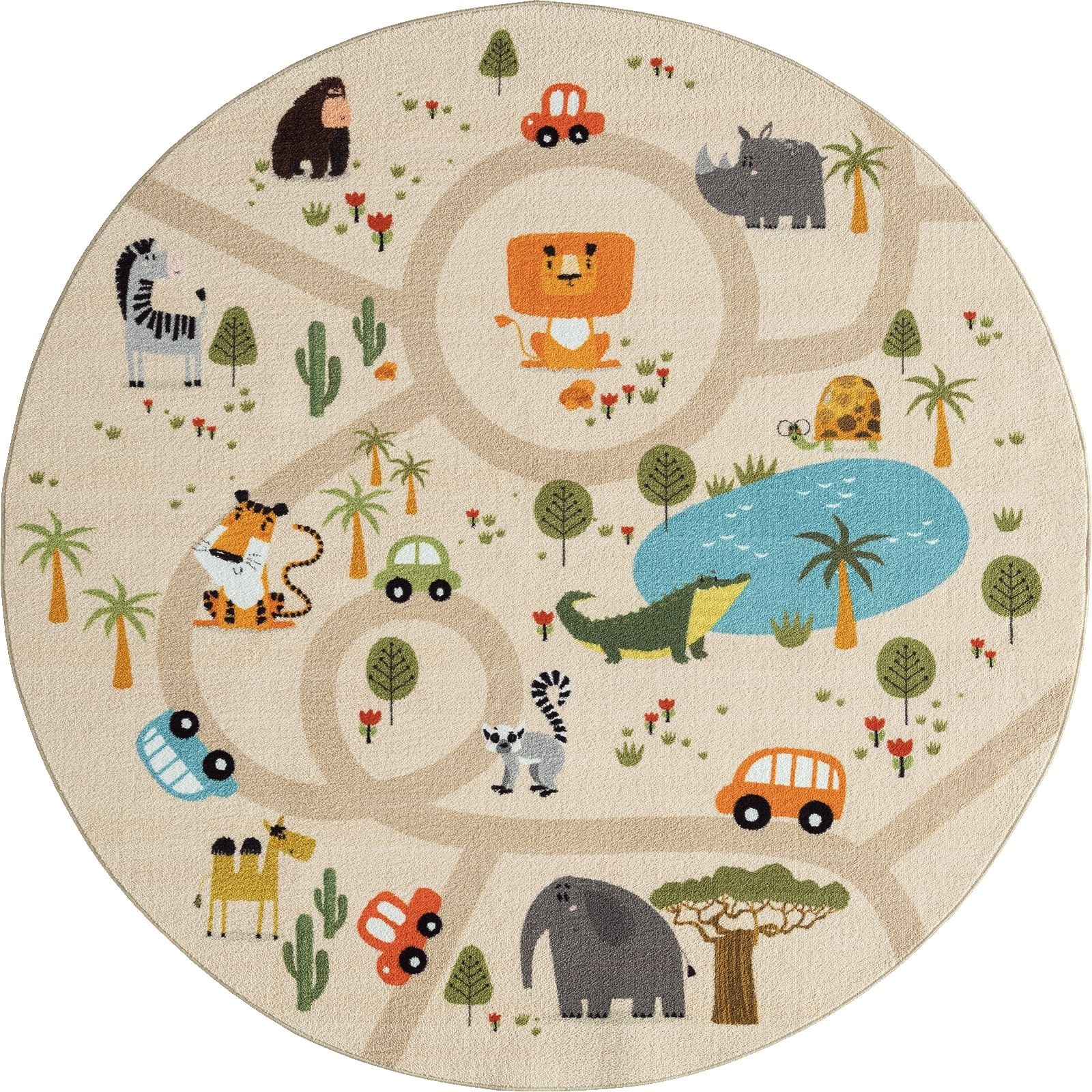 Image of the carpet Teppich "Happy Life" rund 4 mm Höhe Life Kinderzimmer Teppich Spielteppich pflegeleicht