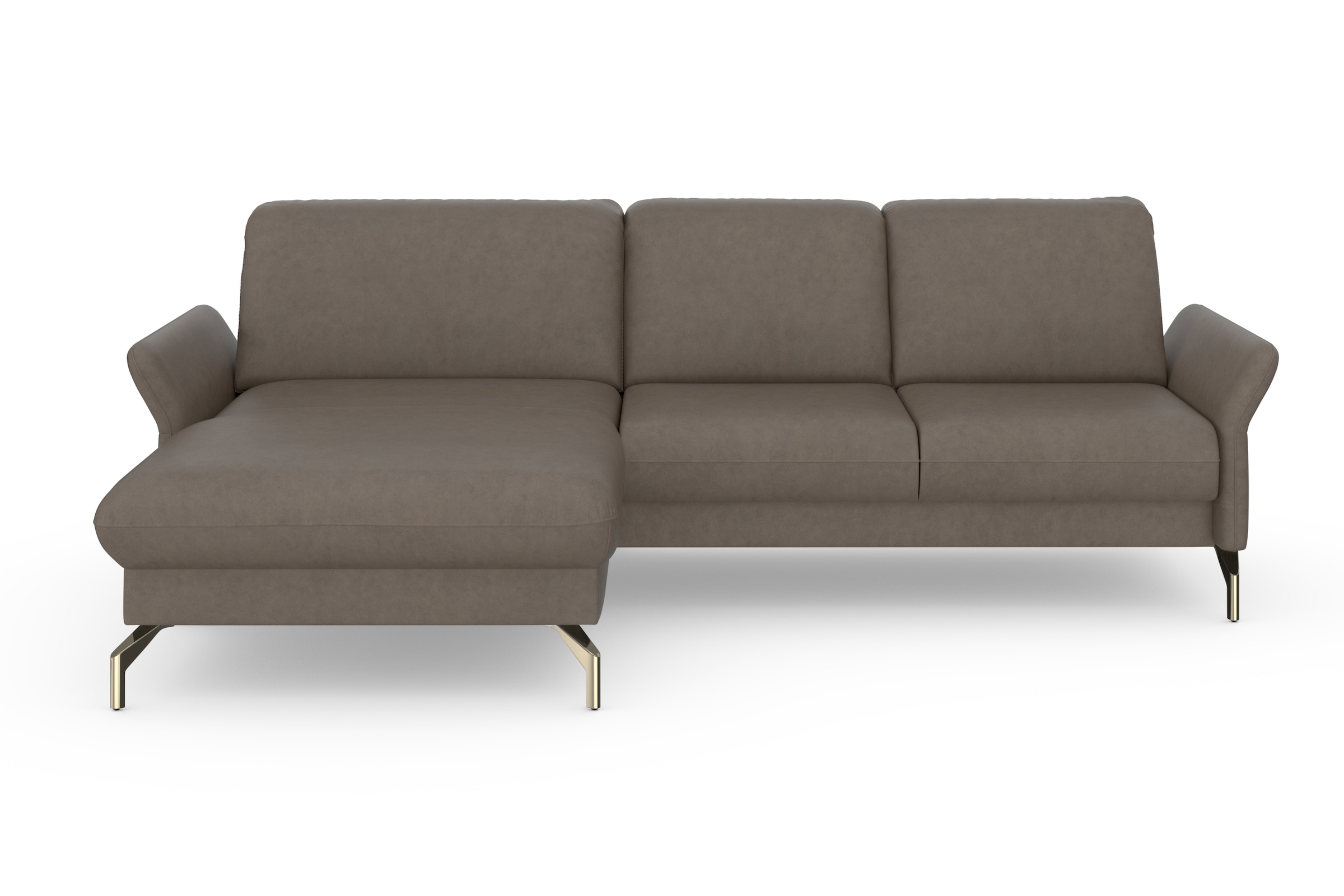 sit&more Ecksofa »Fashion L-Form«, wahlweise mit Kopfteilverstellung, Vorziehsitz, motorisch, Nickelfüsse