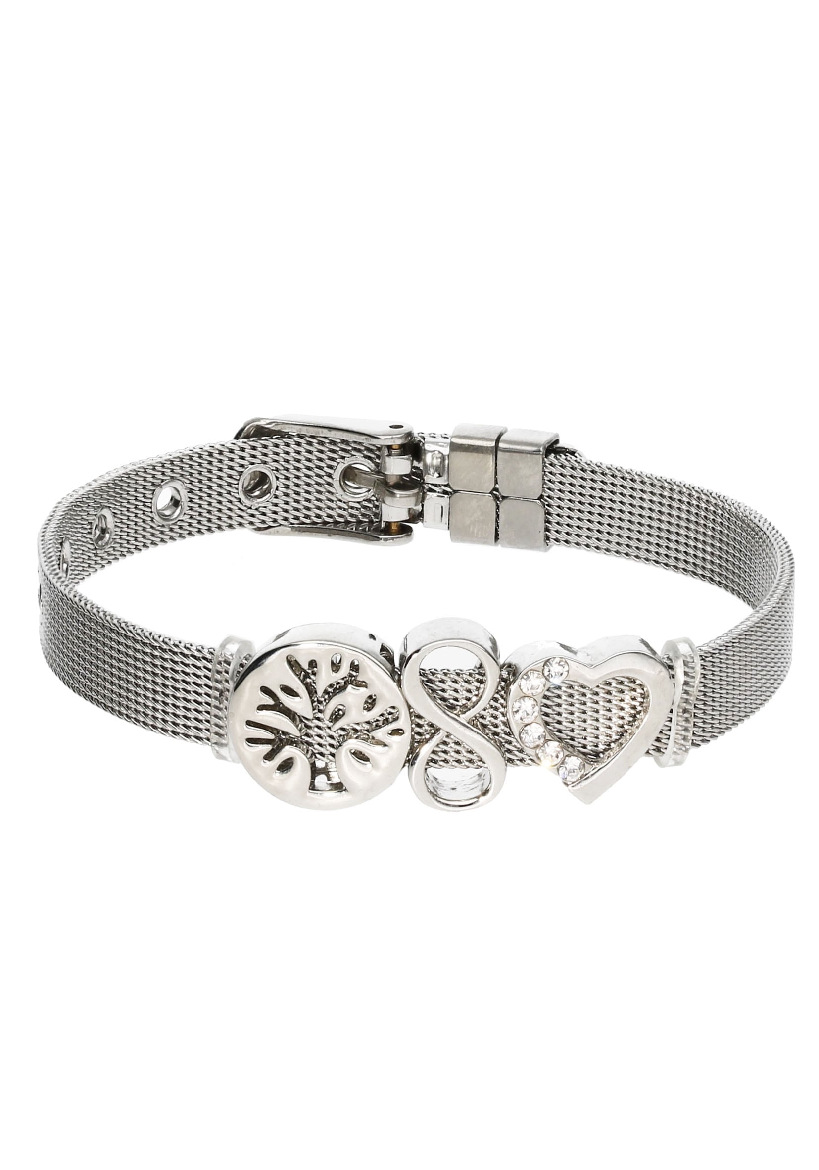 Armband Set »Milanaise, Lebensbaum, Infinity/Unendlichkeitsschleife, Herz, 7,8 mm breit«