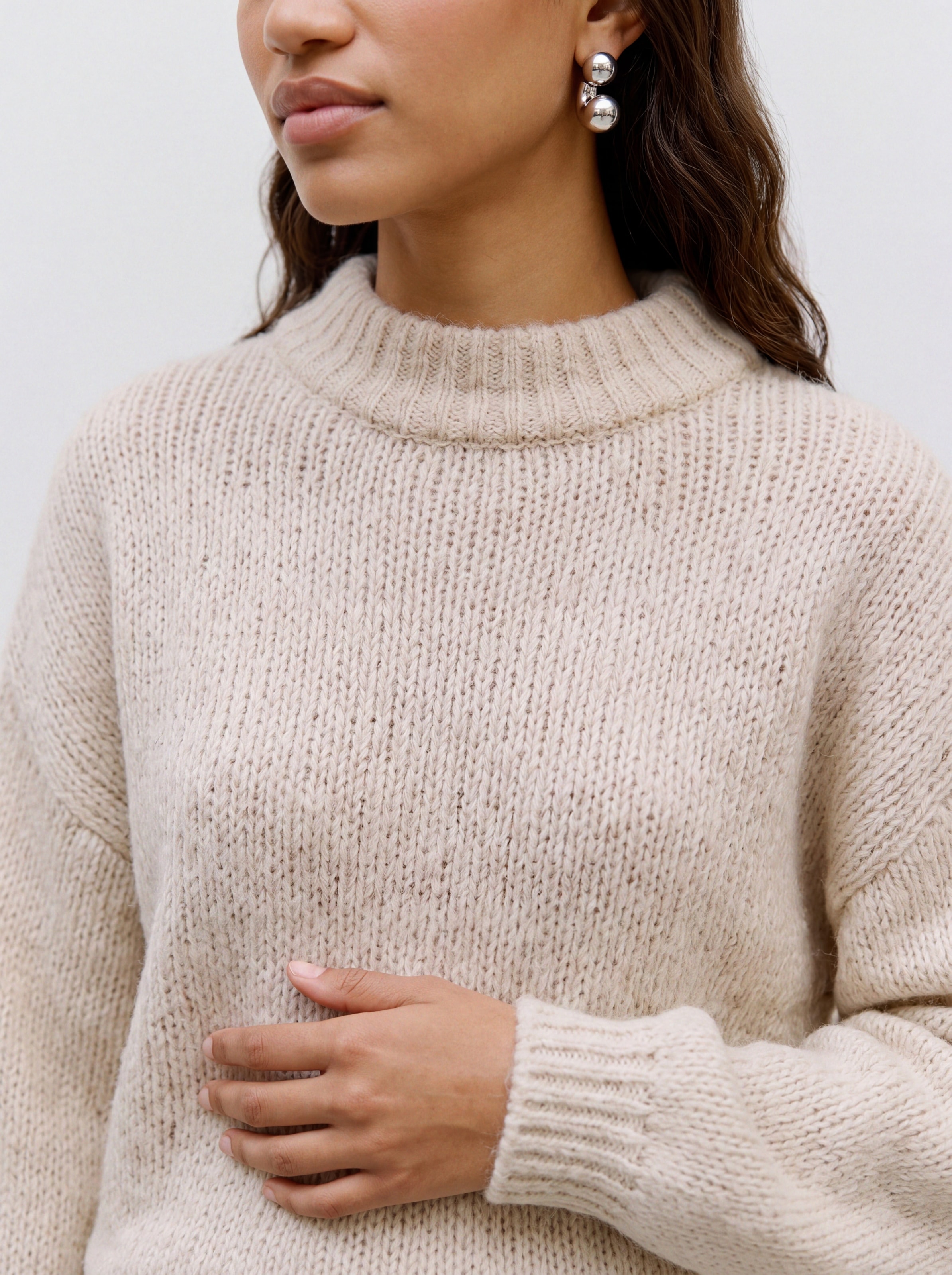 Image of Vero Moda Strickpullover "VMMAYBE LS HIGH NECK PULLOVER NOOS" Kunstfaser