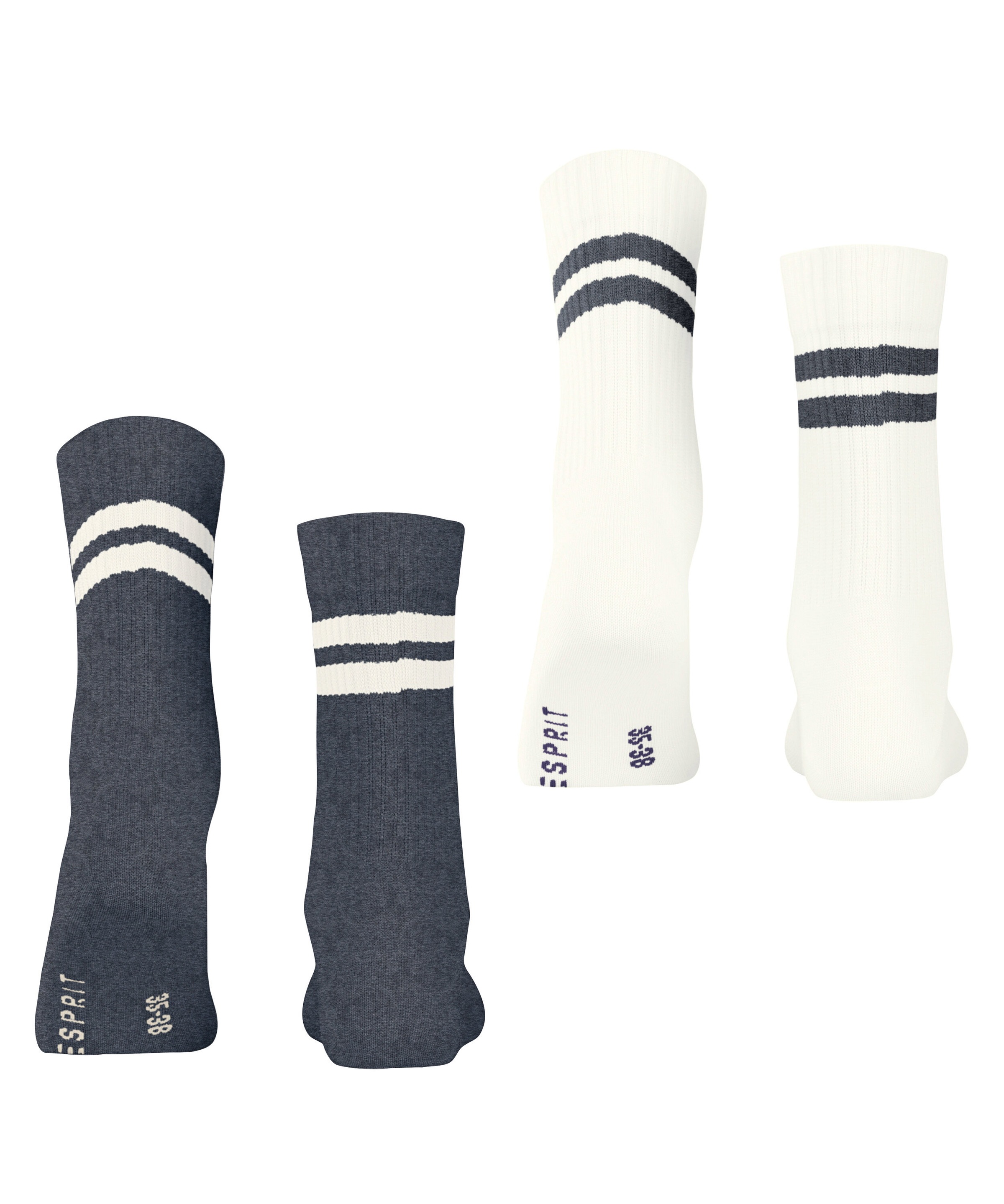 Esprit Tennissocken »Tennis Stripe« 2 Paar,  mit Kontraststreifen, sportliches Design, perfekte Passform