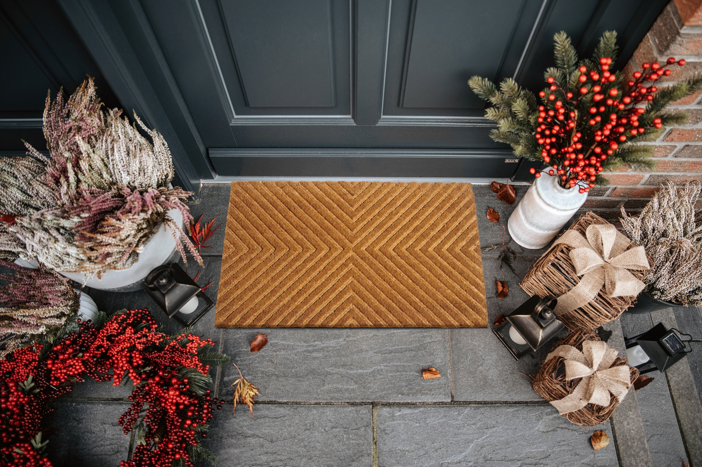 HANSE Home Fussmatte »Mix Mats Kokos Geometric, Türmatte«, rechteckig, 15 mm Höhe, Strapazierfähig, pflegeleicht, robust, wetterfest, UV-beständig