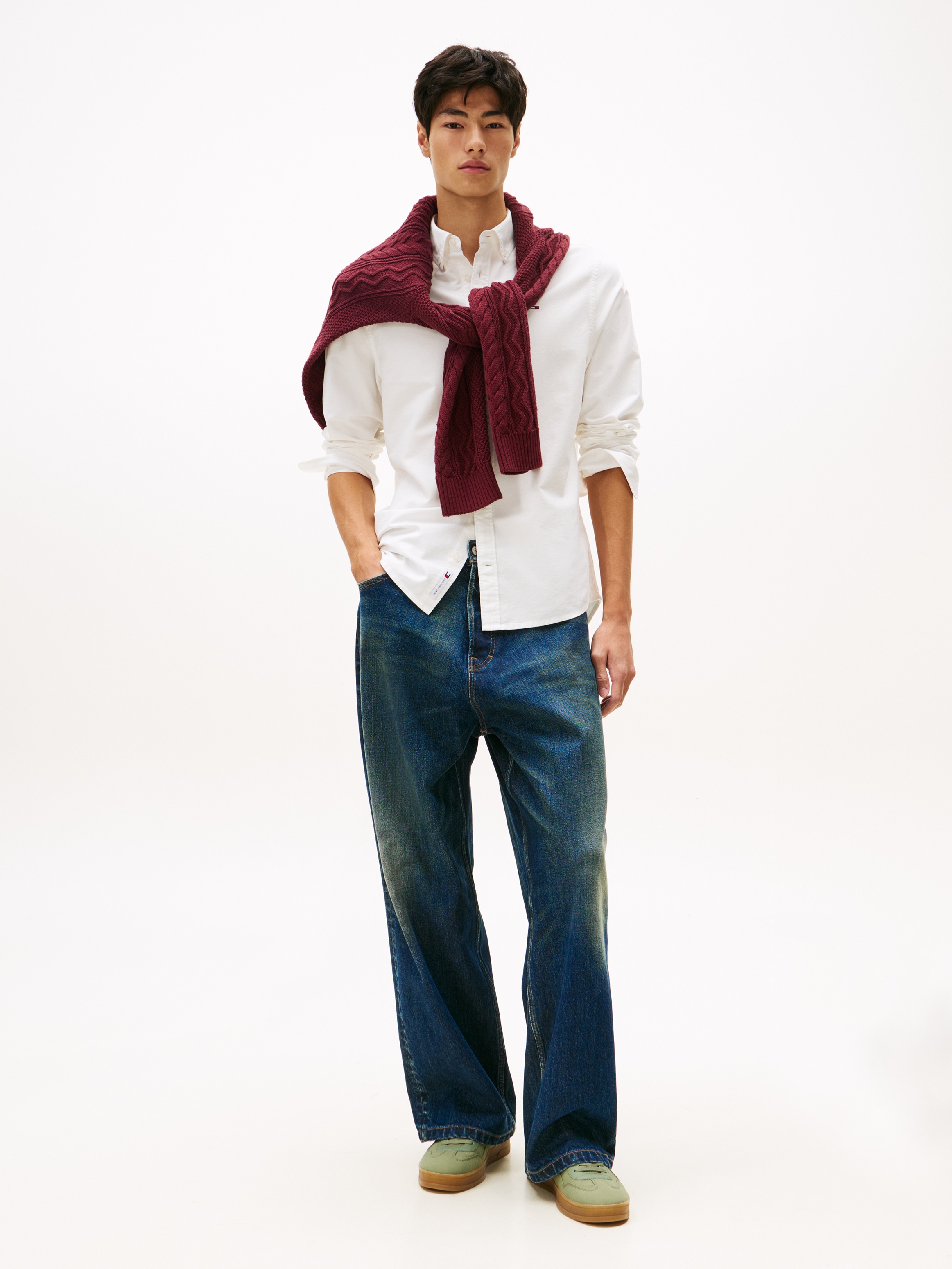 Tommy Jeans Chemise à manches longues »TJM REG OXFORD SHIRT EXT« Mit Rundhalsausschnitt