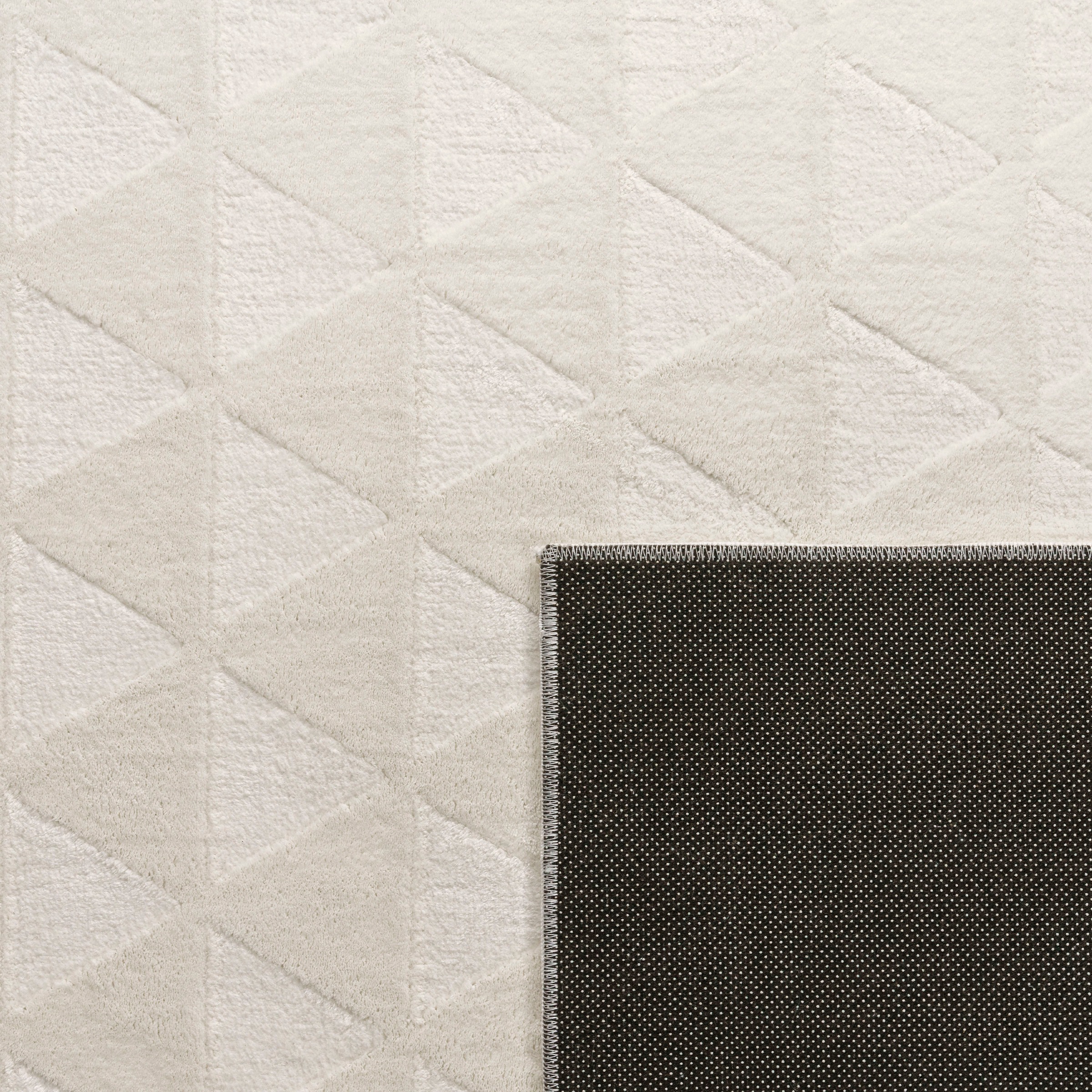 Paco Home Teppich »Haarlem 942«, rechteckig, 10 mm Höhe, Kurzflor, Uni Farben, Hoch-Tief Effekt, geometrisch, weich & kuschelig