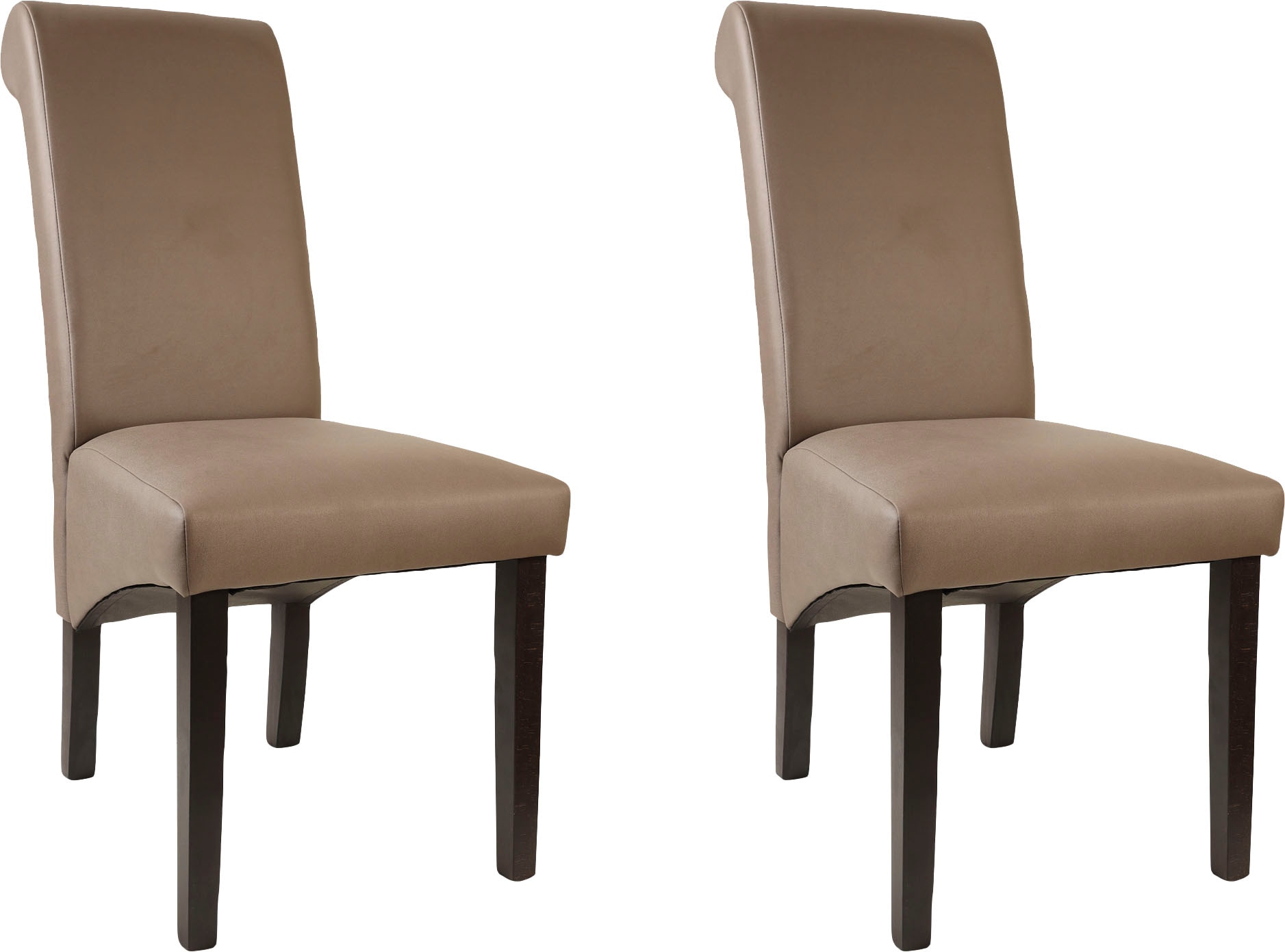 Home affaire 4-Fussstuhl »Rito«, (Set), 2 St., Microfaser, Gestell Buche natur oder wenge lackiert