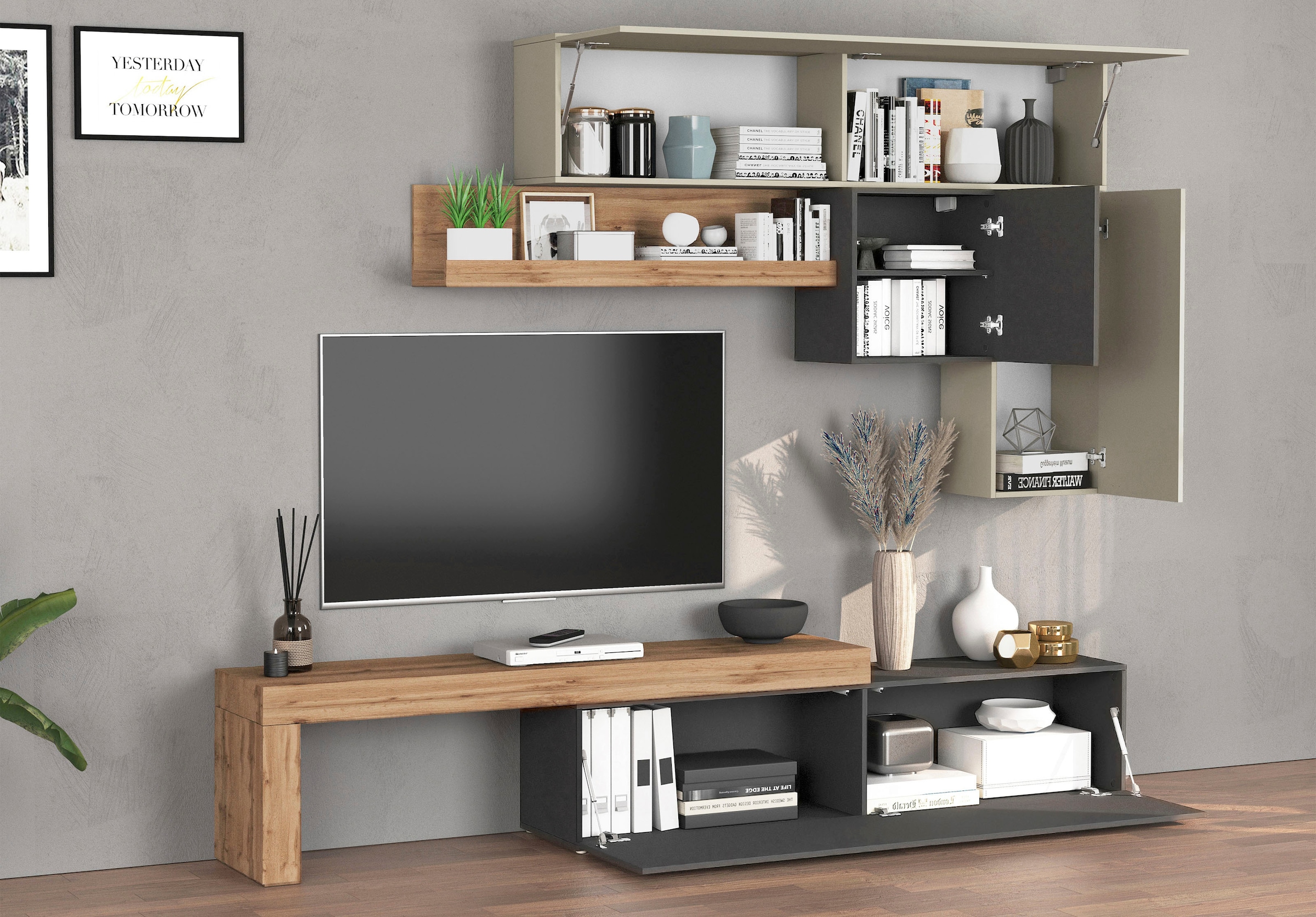 GOODproduct Wohnwand »Chronos Wohnwand, Medienwand, 5-er set« Set, 5 Stk. tlg.