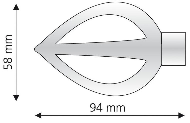 Liedeco Gardinenstangen-Endstück »Flamme«, (Set, 2 St.), für Gardinenstangen Ø 16 mm