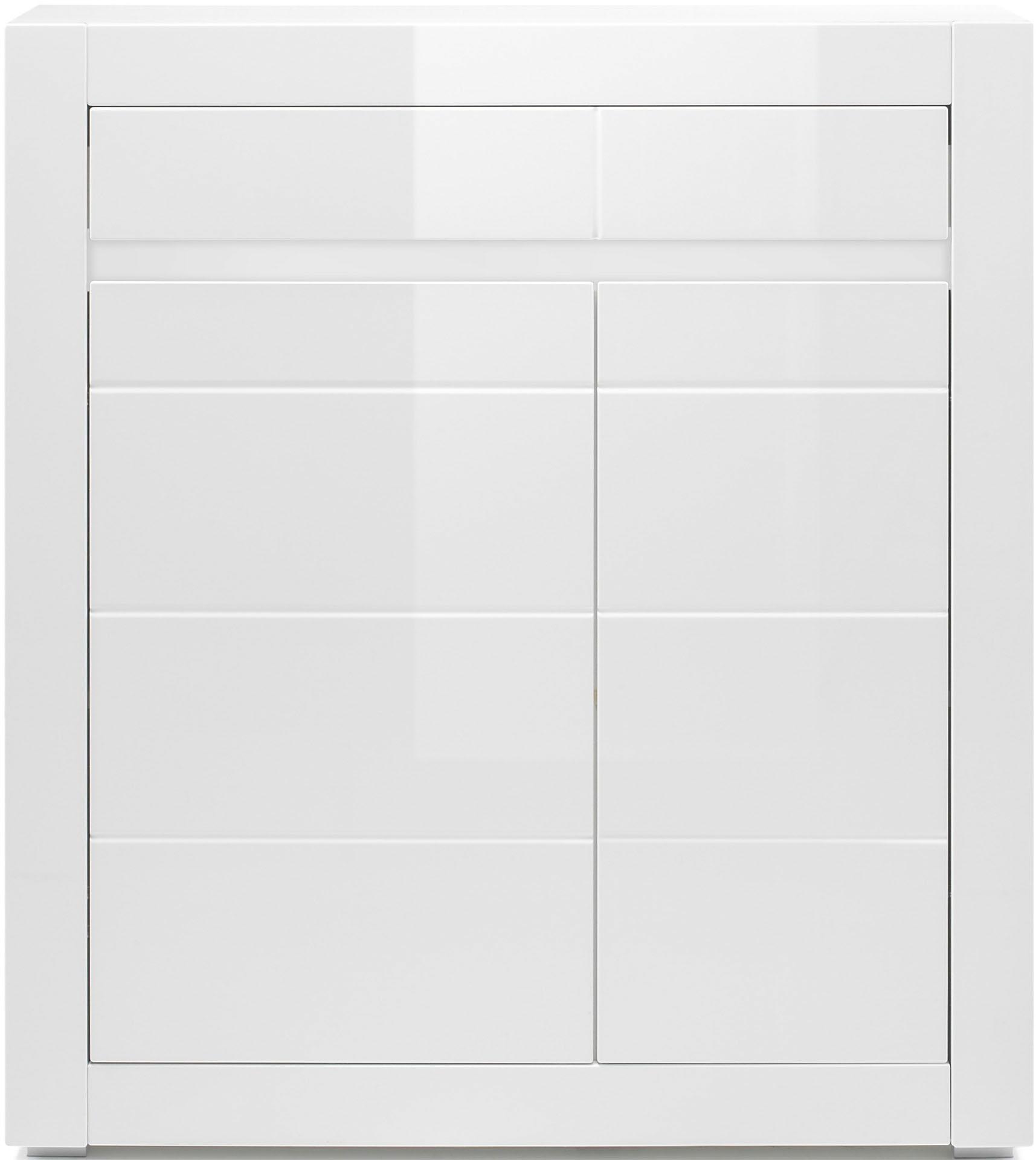 Image of Home affaire Kommode "Carat" Breite 100 cm, wird mit 2 Leisten geliefert (weiss und grau)