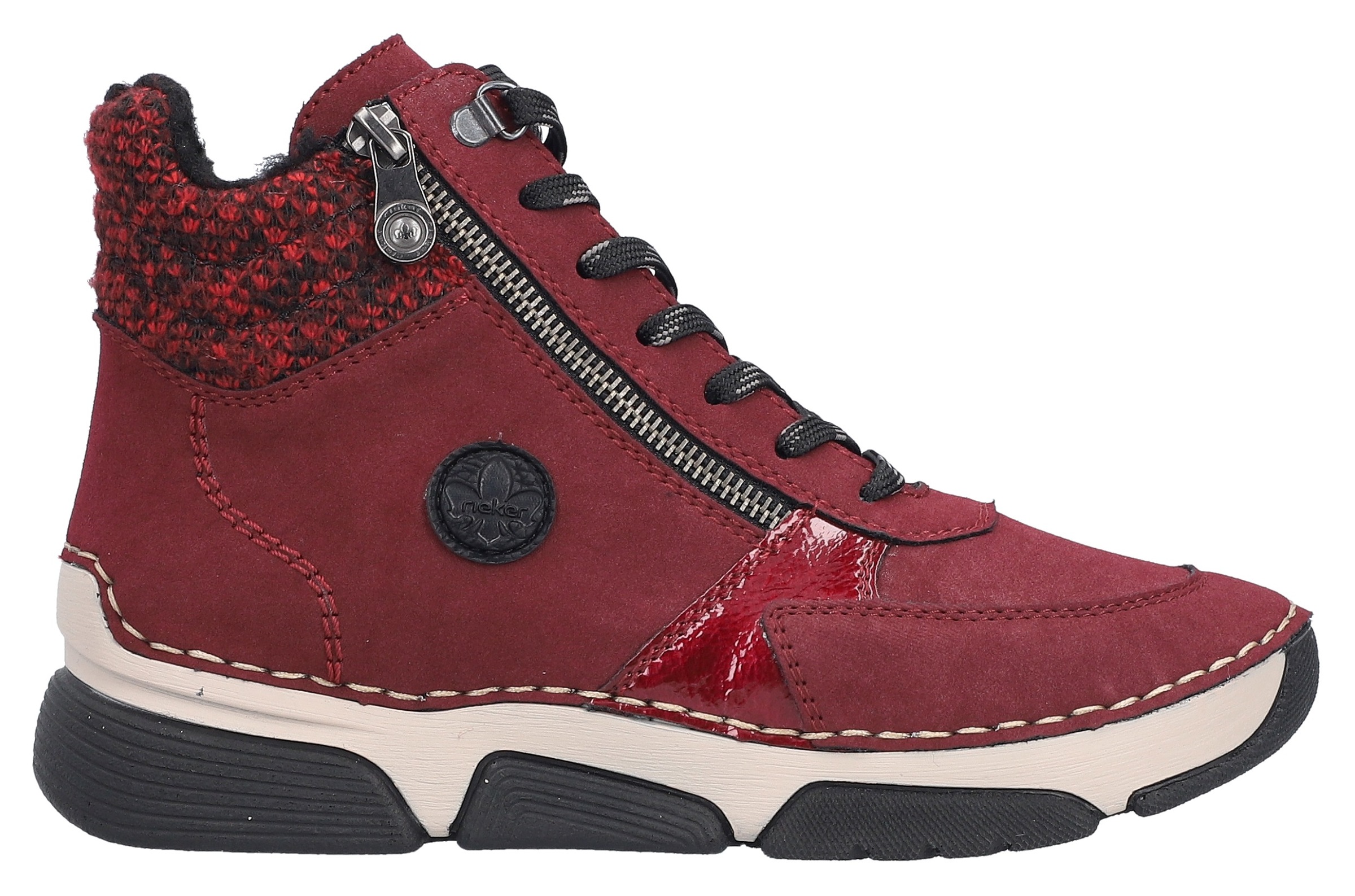 Rieker Winterboots  Schnürstiefelette, Schnürboots mit Textil-Besatz am Schaftrand