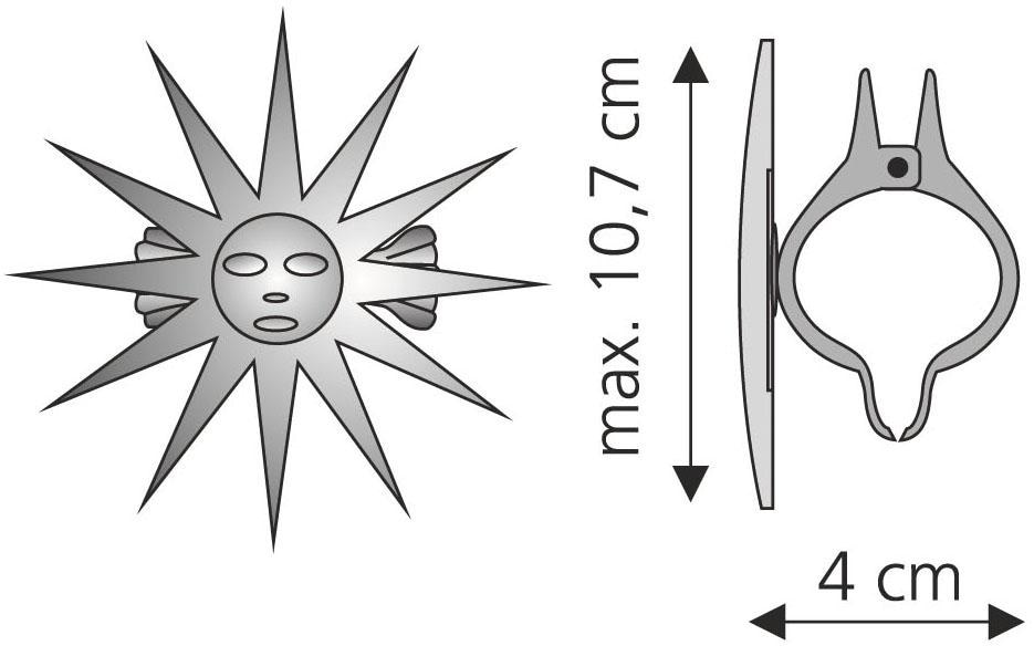 Liedeco Dekoklammer »Sonne«, (Packung, 2 St.), für Gardinen, Vorhänge