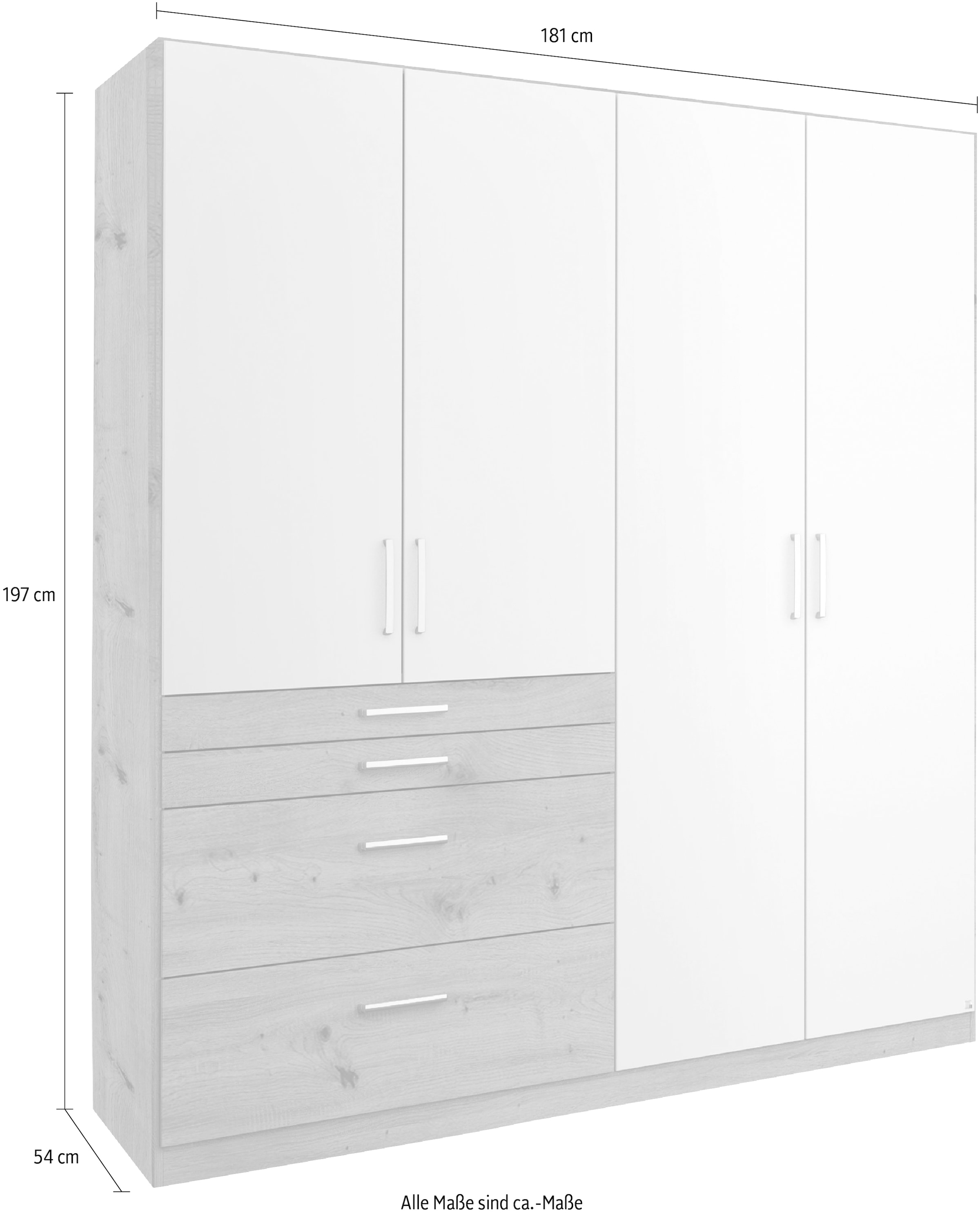 rauch Kleiderschrank »Harburg im Schlafzimmer« Schlafzimmerschrank Schrank Garderobe mit Spiegel