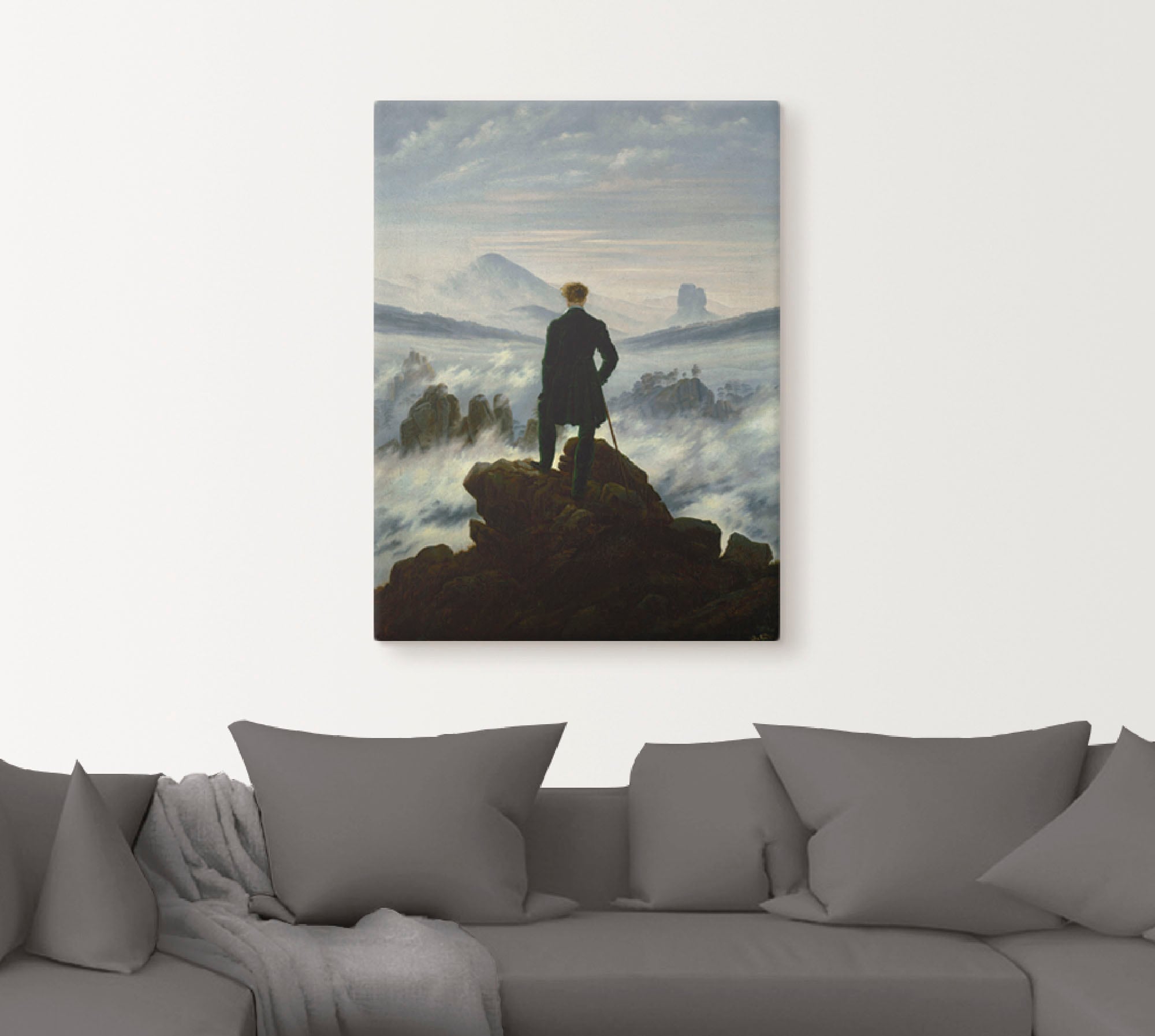 Artland Wandbild »Der Wanderer über dem Nebelmeer. Um 1818«, Mann, (1 St.), als Leinwandbild, Poster in verschied. Grössen