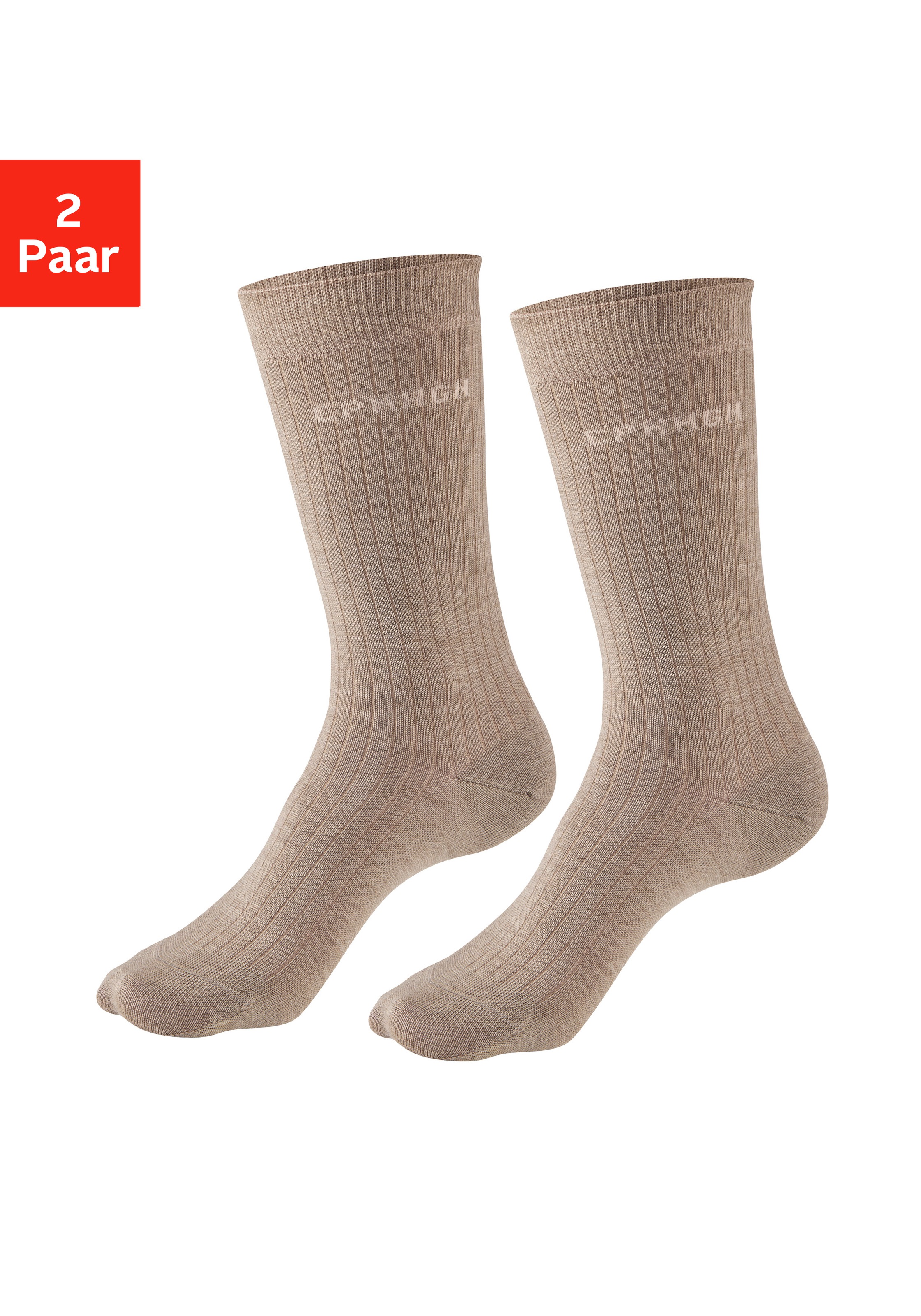 Image of Copenhagen Studios Basicsocken Packung, 2 Paar tlg. gerippt, mit wärmender Wolle