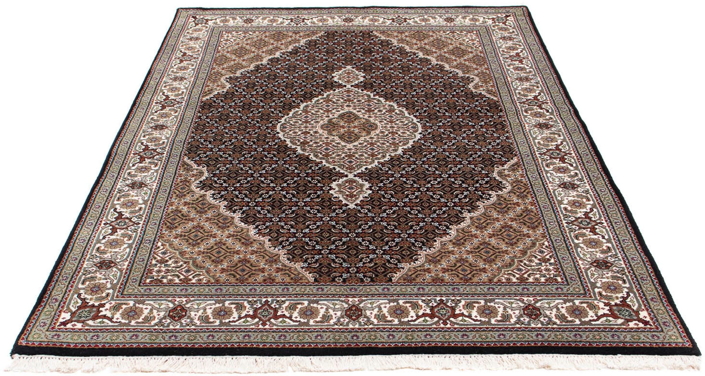 Image of morgenland Orientteppich »Perser - Täbriz - 202 x 138 cm - dunkelblau«, rechteckig, 10 mm Höhe, Wohnzimmer, Handgeknüpft, Einzelstück mit Zertifikat bei Ackermann Versand Schweiz