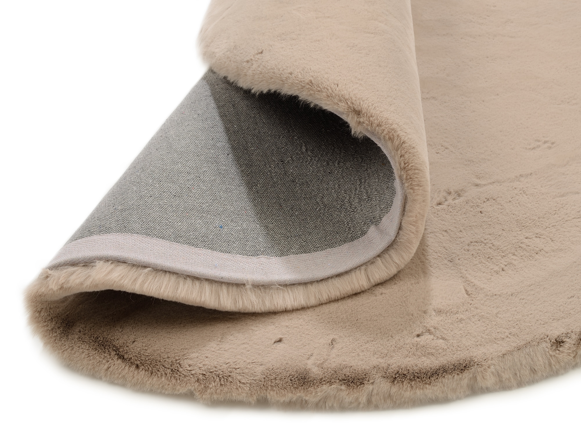 OCI DIE TEPPICHMARKE Teppich »ALISSA«, rund, 38 mm Höhe, Kuschelig weicher Flor, Kaninchen Fell Haptik, getuftet