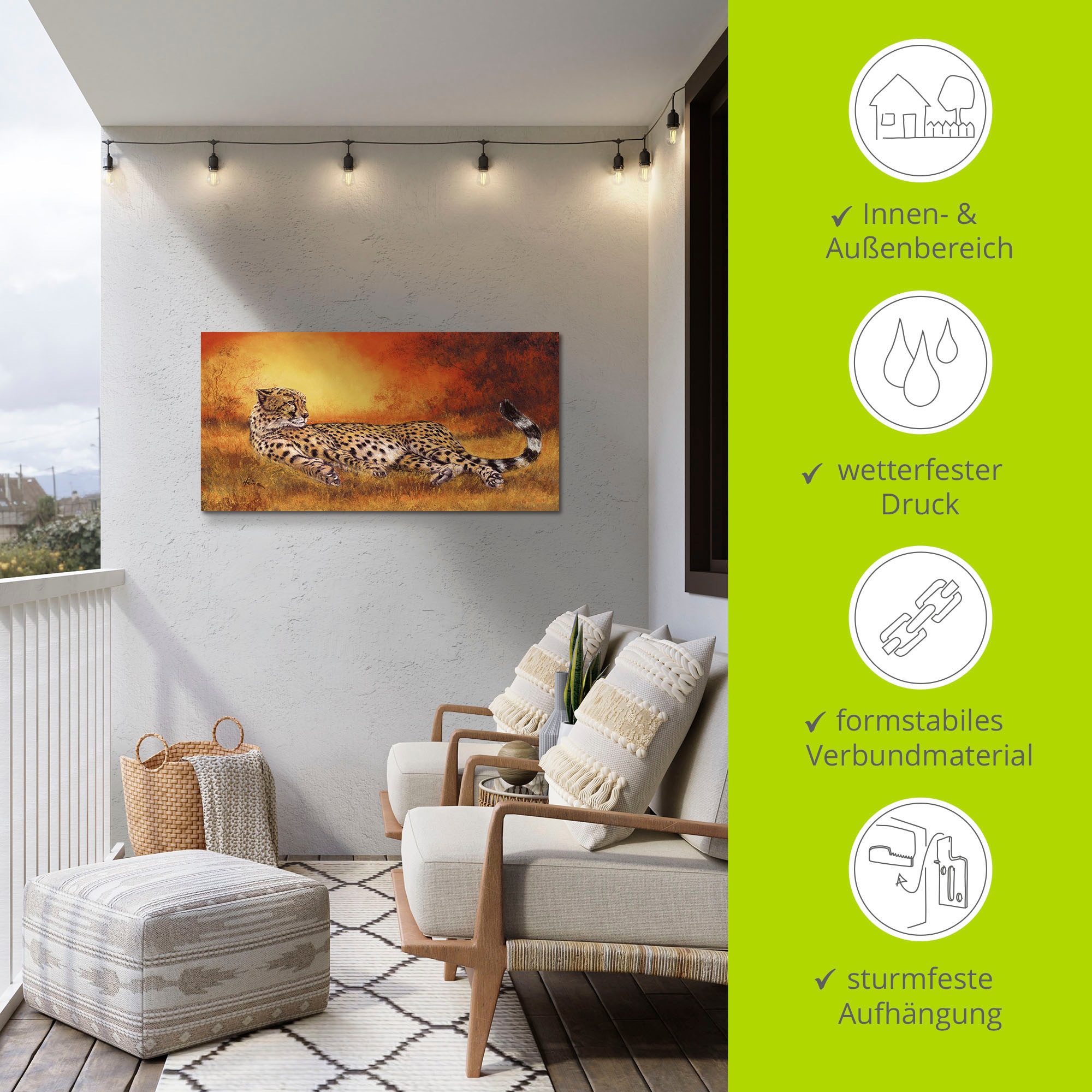 Artland Fresque murale »Gepard« 1 cuis tlg. als Alubild, Leinwandbild in verschied. Grössen