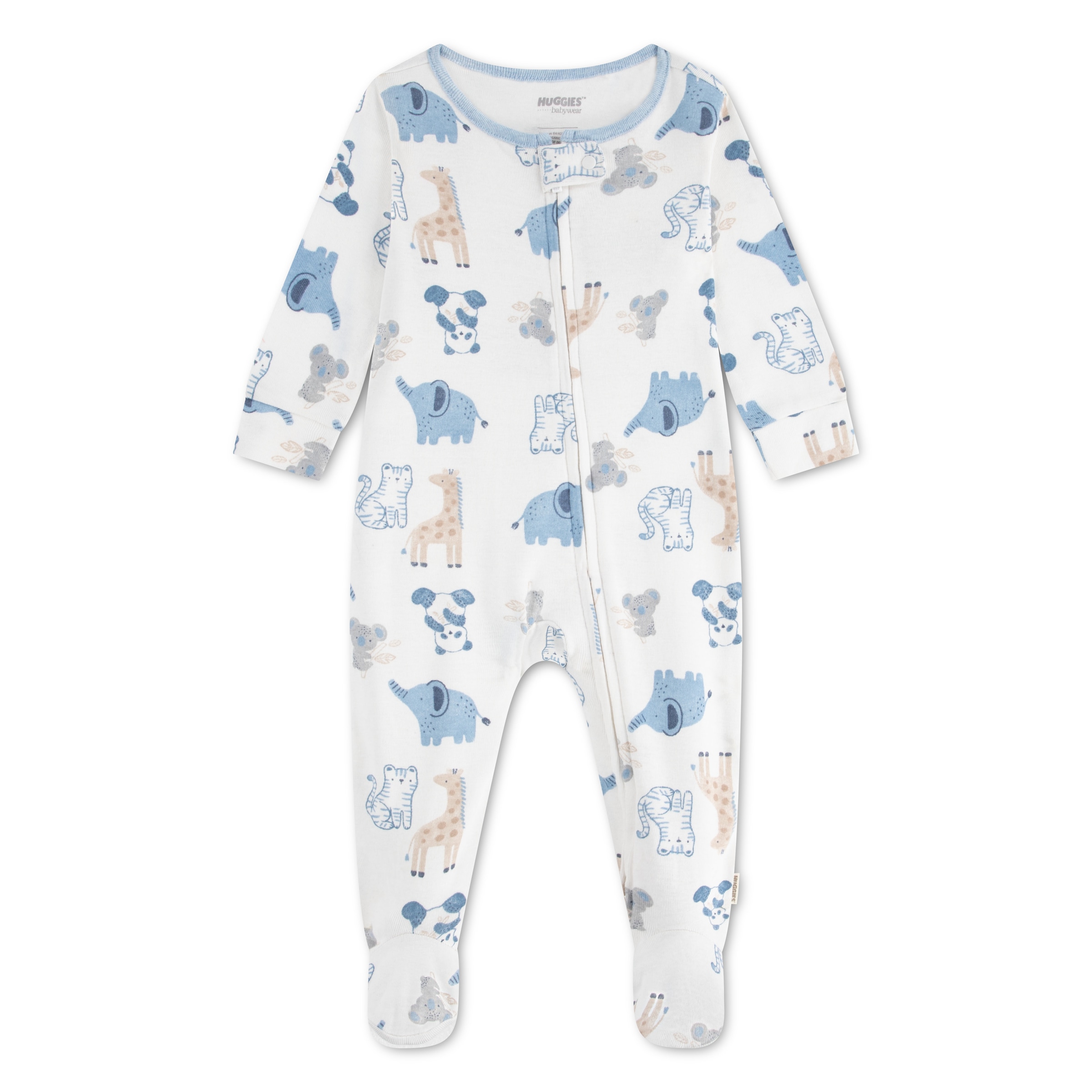 Image of HUGGIES babywear Overall "HUGB FOOTED COVERALL" Strampler mit langen Armen und Füssen / Allover-Print / für Boys