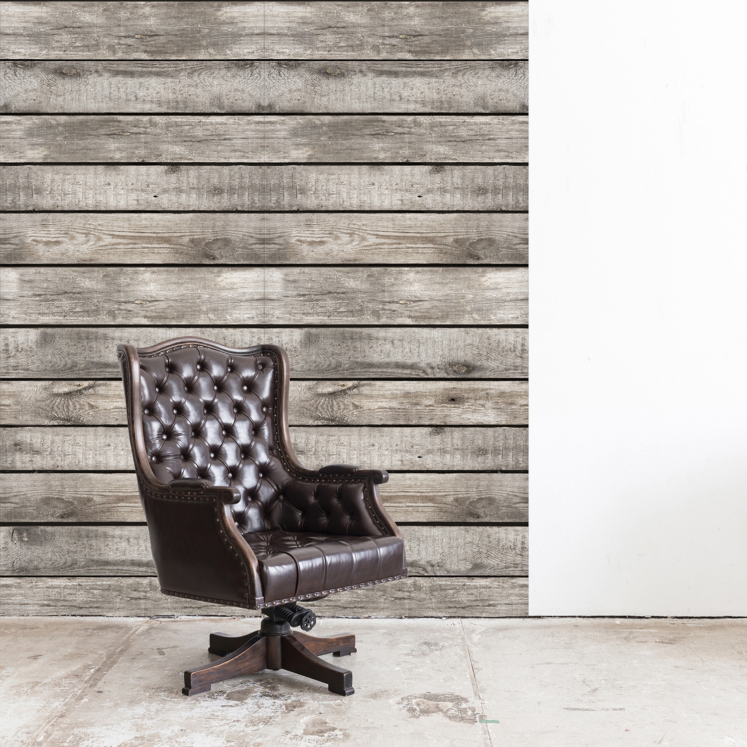 queence Vinyltapete »Evert«, bedruckt-Motiv-gemustert-Holz-Retro, 90x250cm, selbstklebend, kinderleichte Anbringung, Sticker