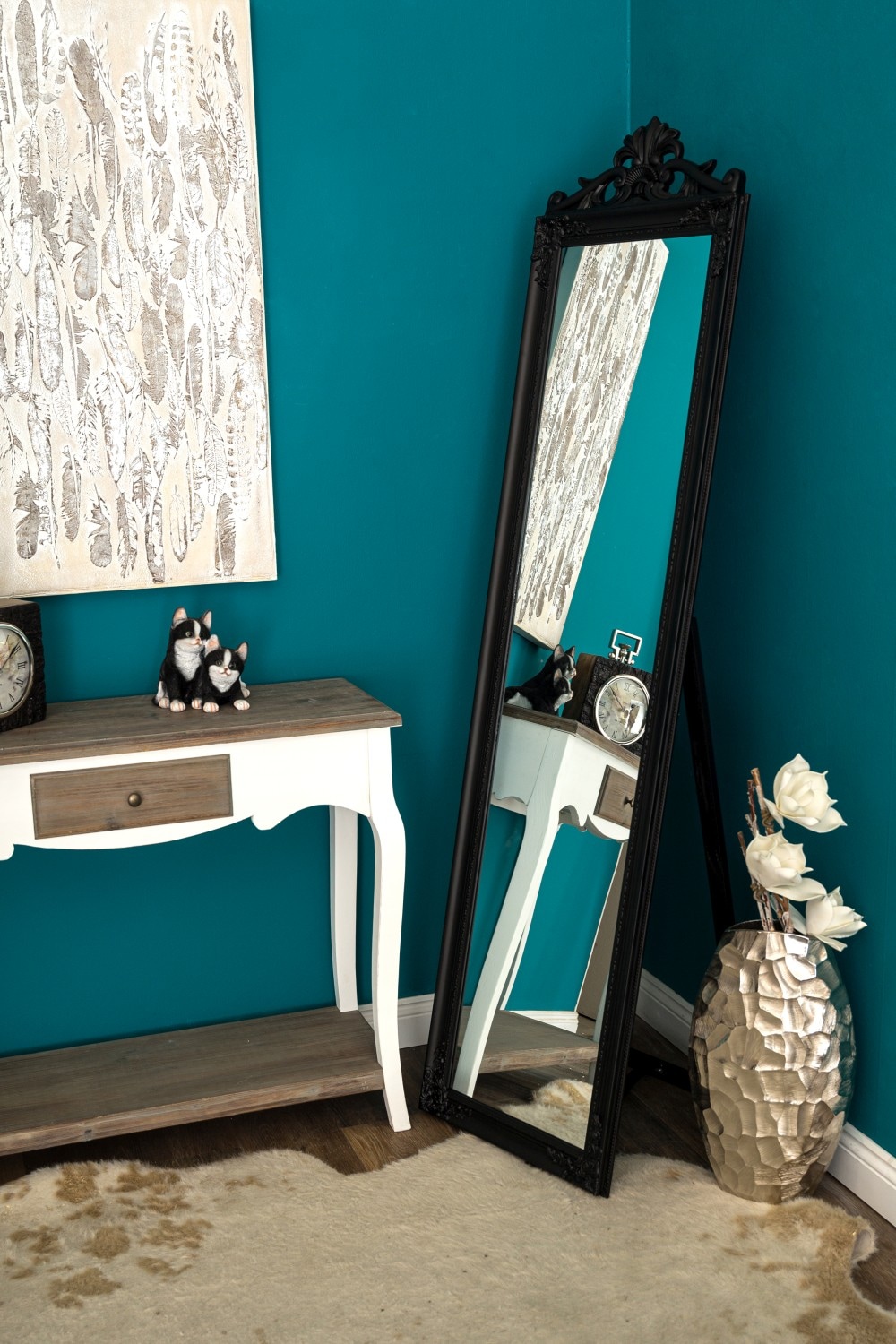 GOODproduct Miroir déco »King, Ganzkörperspiegel Barock Antikstil« miroir sur pied avec ornements élaborés, HxL : 180x45 cm