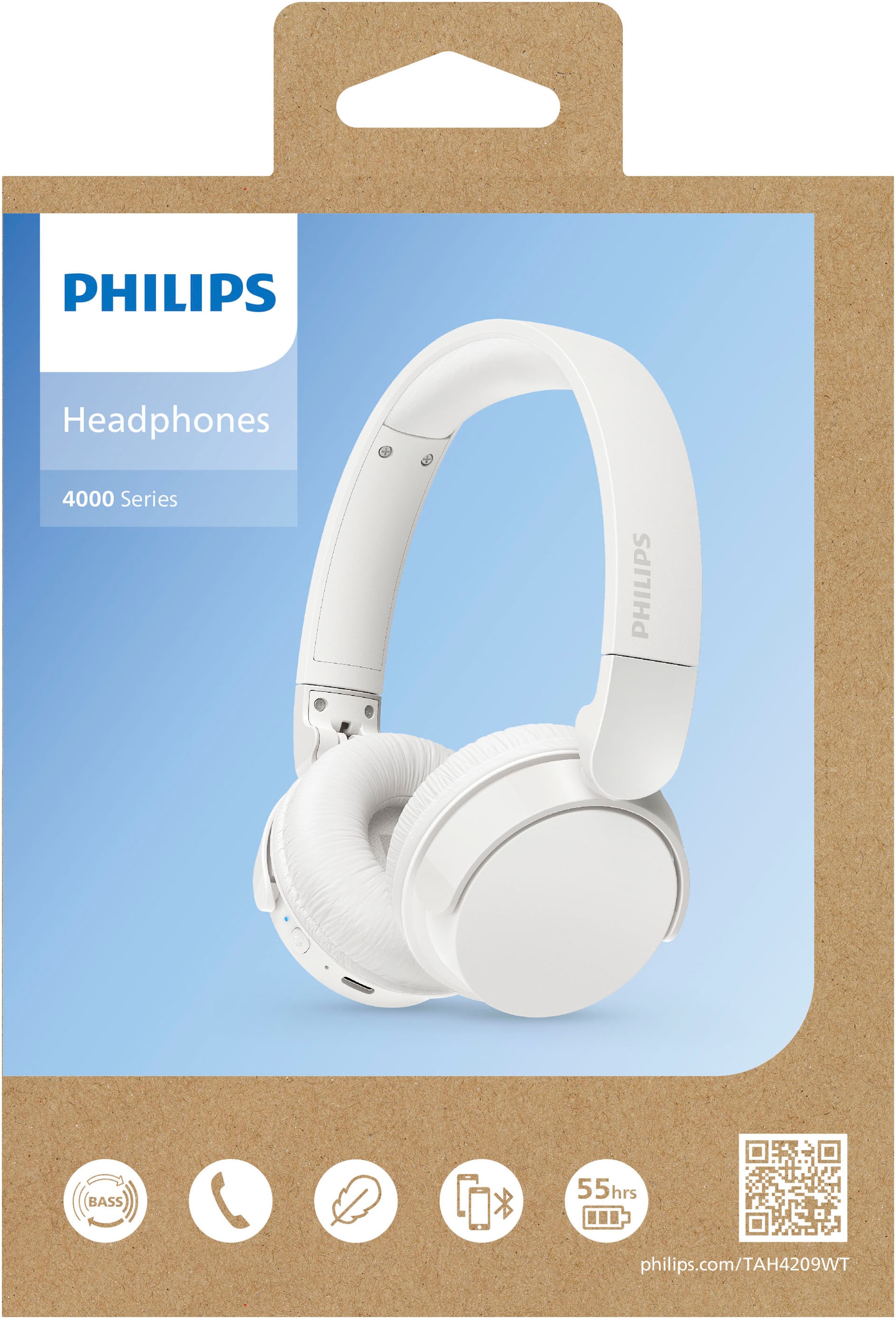 Philips On-Ear-Kopfhörer »TAH 4209« A2DP Bluetooth | AVRCP Bluetooth | Bluetooth | HFP Geräuschisolierung | Multi-Point-Verbindung | Sprachsteuerung | integrierte Steuerung für Anrufe und Musik