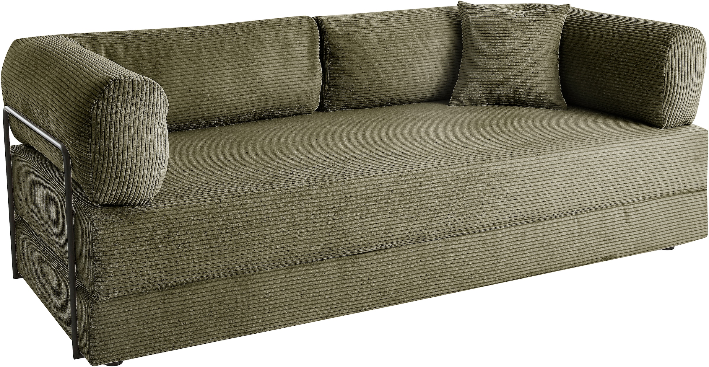 homsy by Ana Johnson Canapé-lit »Folda, Dauerschläfer, Breite 206 cm, Liegefläche 181x198 cm« mit Bett-/Schlaffunktion, inkl. 1x Zierkissen, Tonnentaschenfederkern