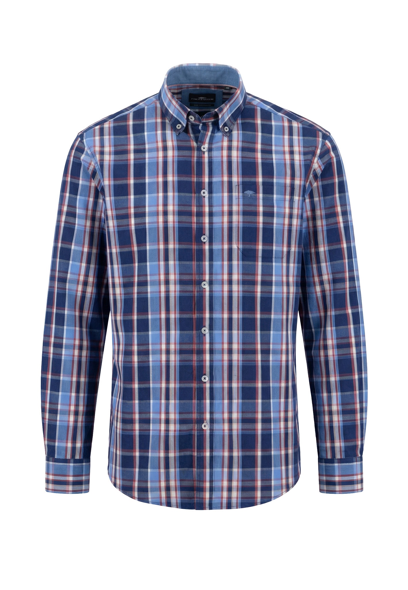 Image of FYNCH-HATTON Langarmhemd kariert, mit Button-Down-Kragen