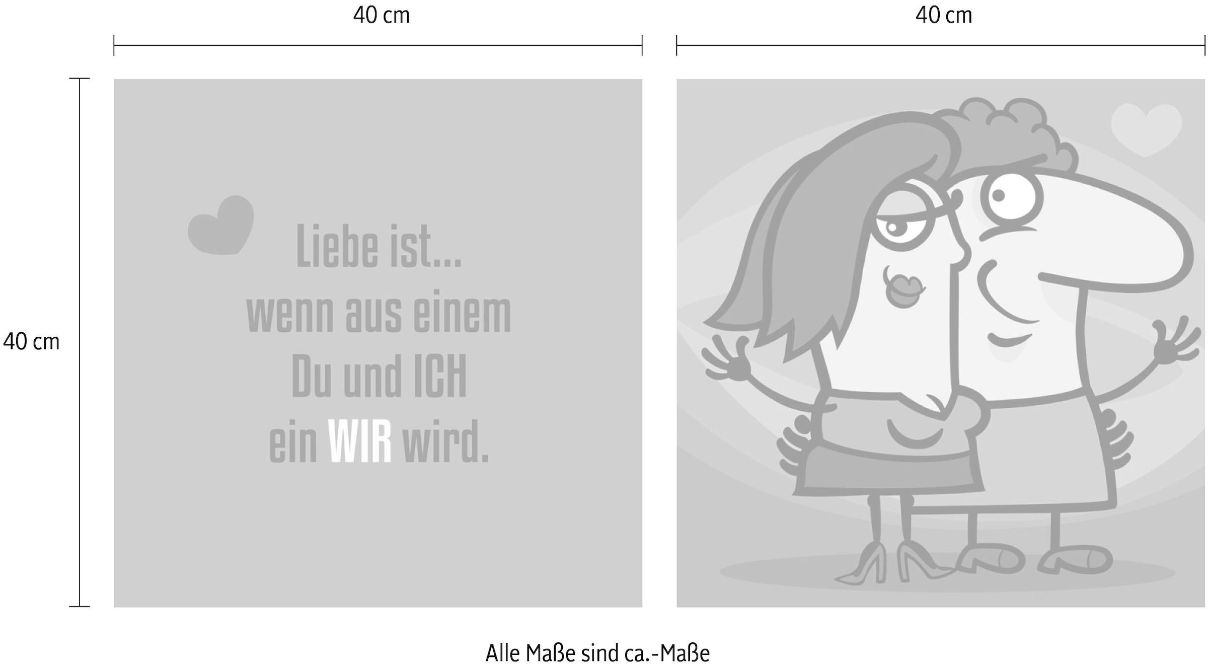 queence Leinwandbild »Wir« Set,  2er-Set