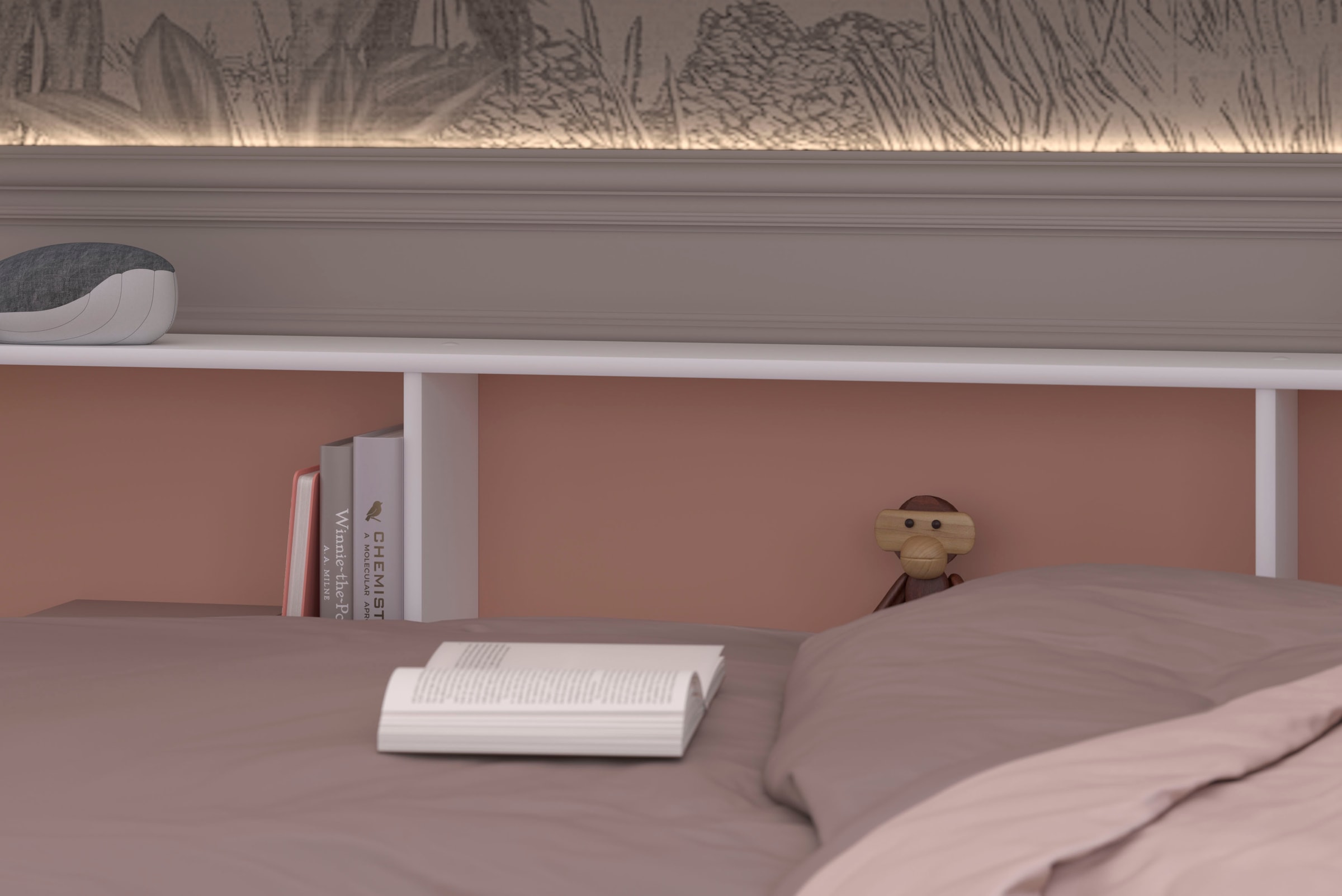 Parisot Lit superposé »Leo 11« Ensemble,  Panneau arrière coloré pivotant au niveau de la surface de couchage