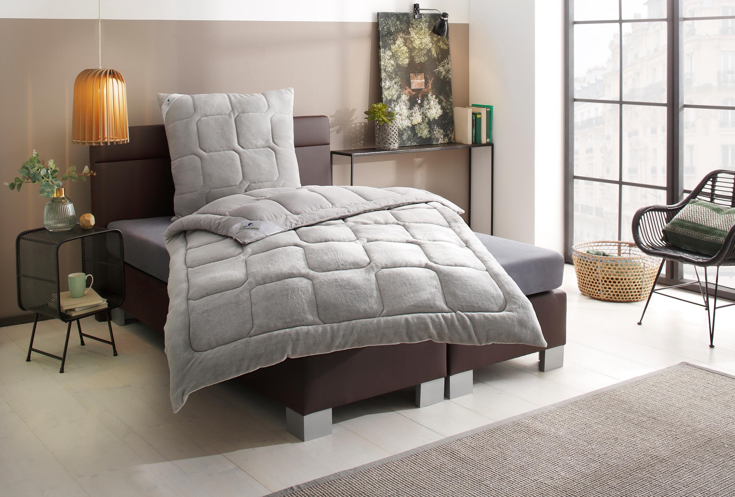 Image of Traumecht Microfaserbettdecke + Kopfkissen »Jacquie«, mit anschmiegsamer Haftik bei Ackermann Versand Schweiz