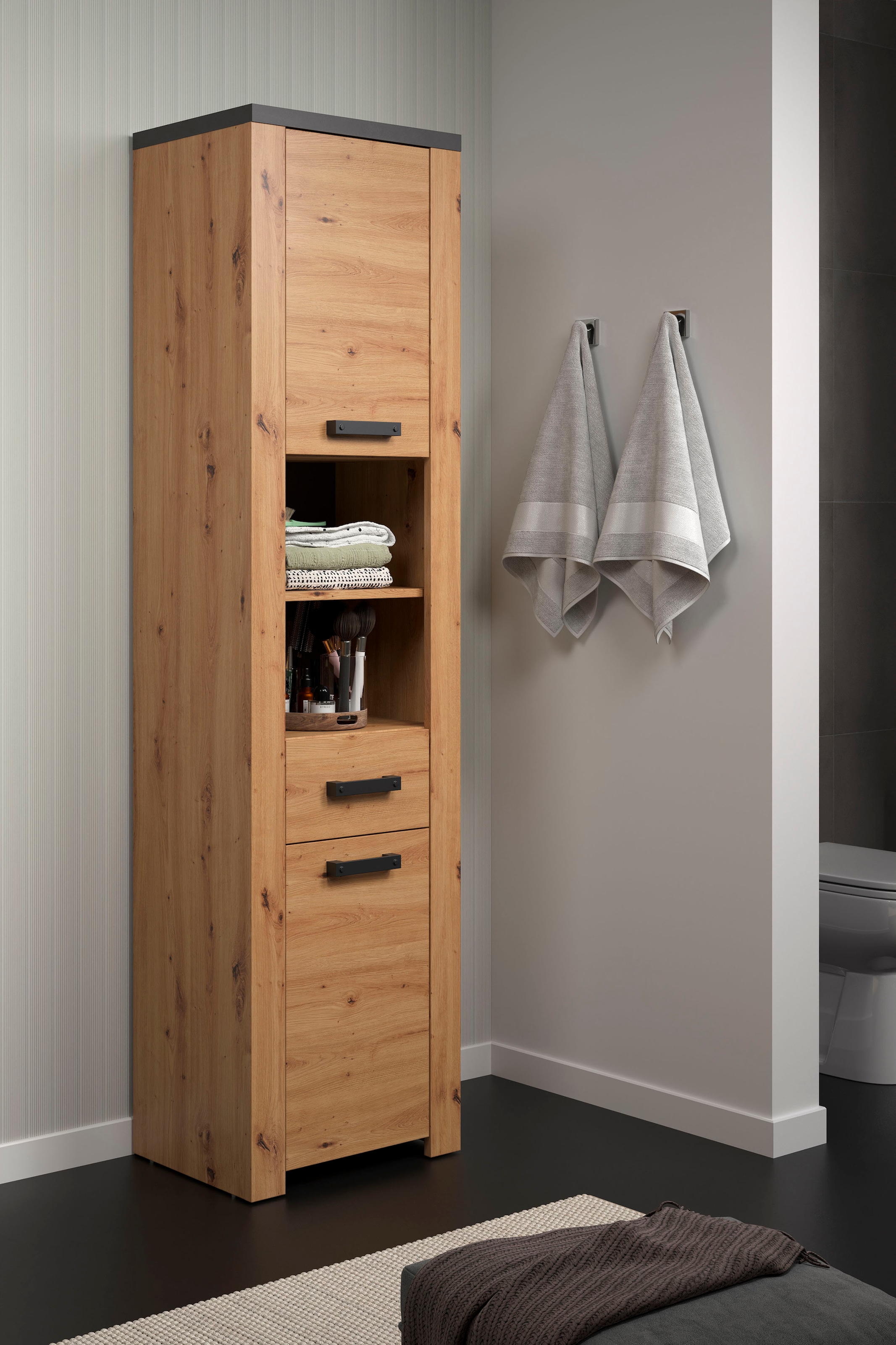 welltime Armoire haute »Ambres« 1 cuis tlg. armoire haute avec fonction soft-close - (L/P/H) 53/35/196 cm
