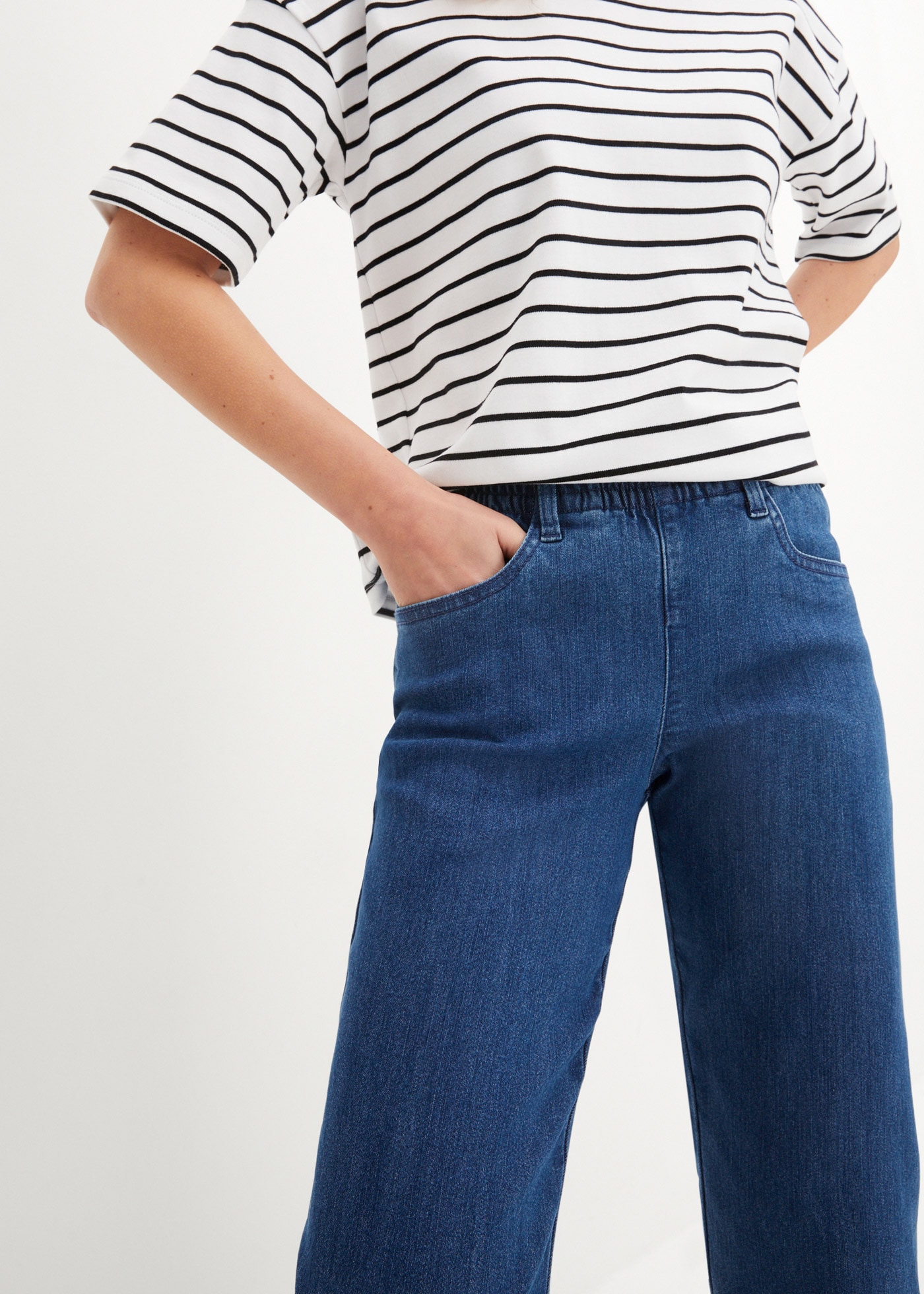 bonprix Stretch-Hose  Straight Jeans, Mid Waist (2er Pack)